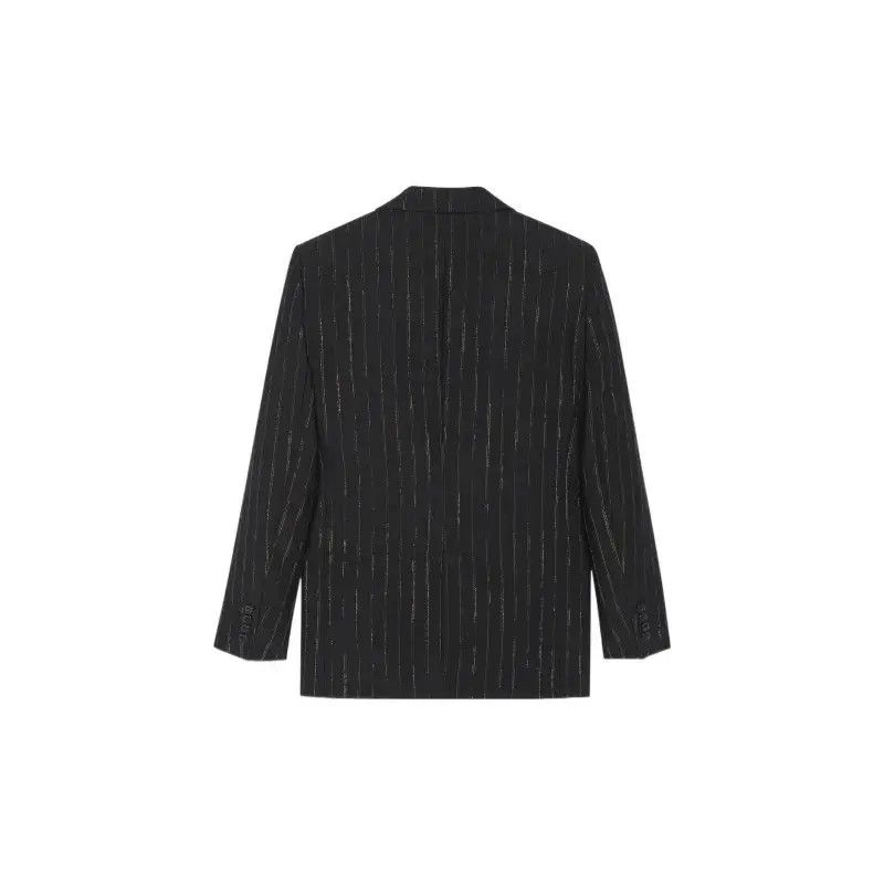 Saint Laurent Paris o1loc1c0225 680069 Fitted Single-Breasted Jacket Pinstripe Size US XL / EU 56 / 4 - 2 Thumbnail
