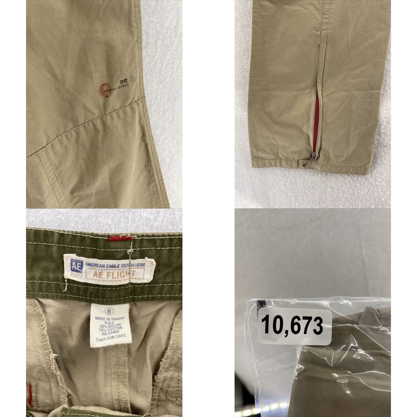 American Eagle Outfitters American Eagle Womens 90s Cargo Pants Beige Nylon 8 Regular Straight Leg Size 30" / US 8 / IT 44 - 8 Thumbnail