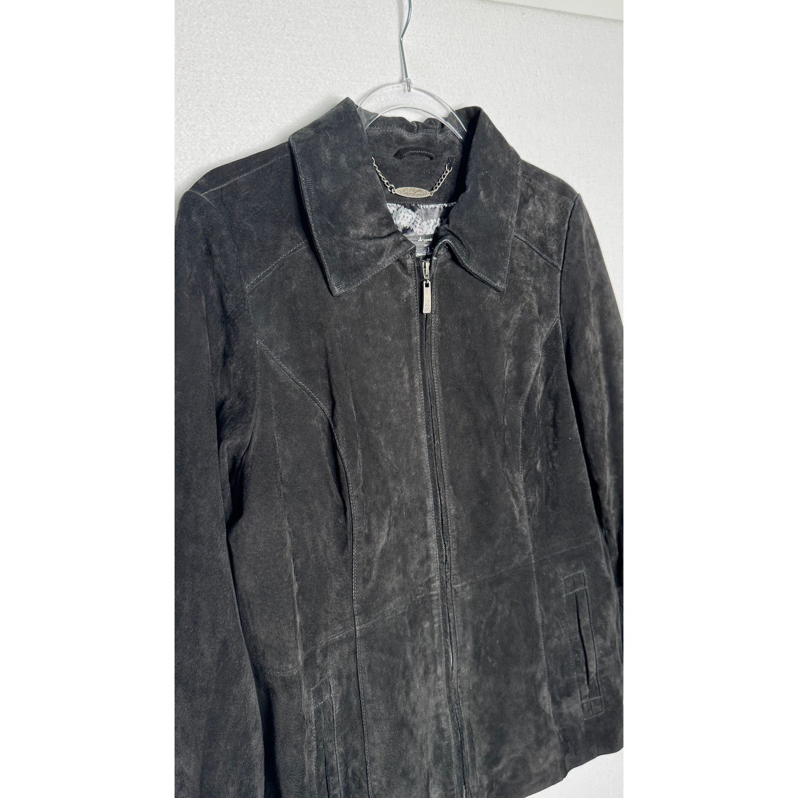 Vintage Y2K Dennis Basso Washable Black Suede Leather Jacket Medium Size M / US 6-8 / IT 42-44 - 9 Thumbnail