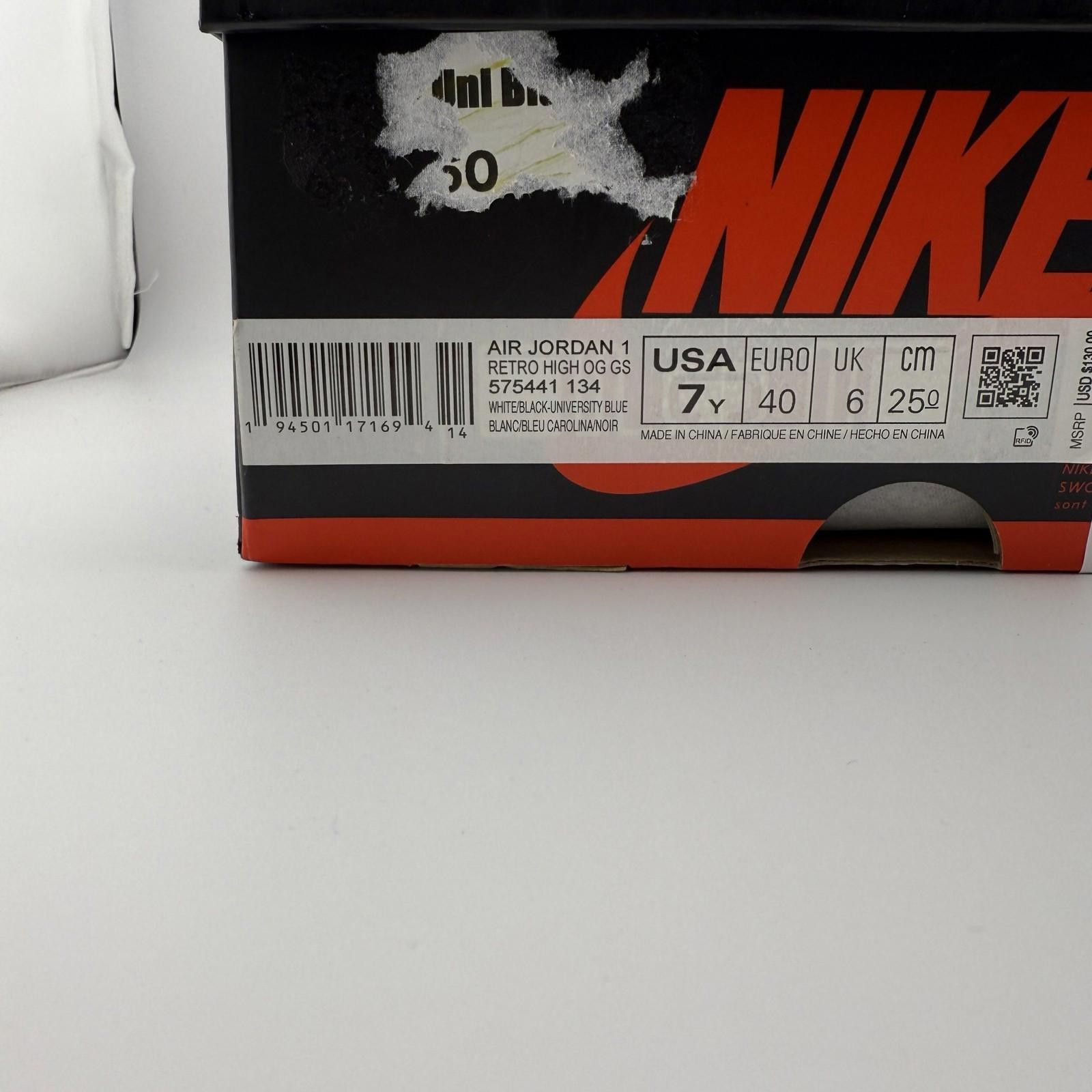 Nike Nike Air Jordan 1 University Blue 7Y Used 575441-134 Size US 7 / EU 40 - 9 Thumbnail