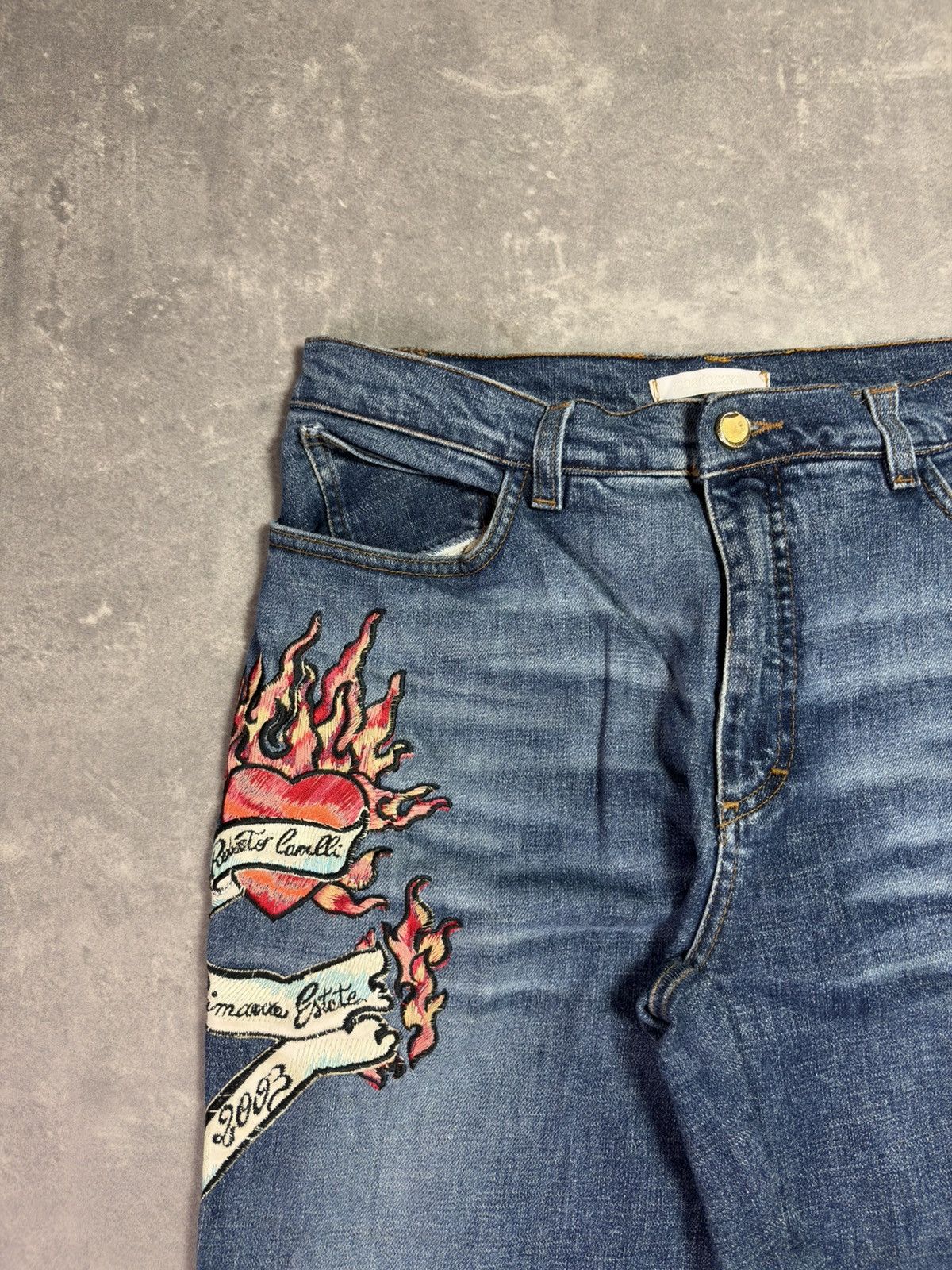 Roberto Cavalli SS03 Roberto Cavalli Tattoo Denim Jeans 30 32 Rare 00s Size US 30 / EU 46 - 7 Thumbnail