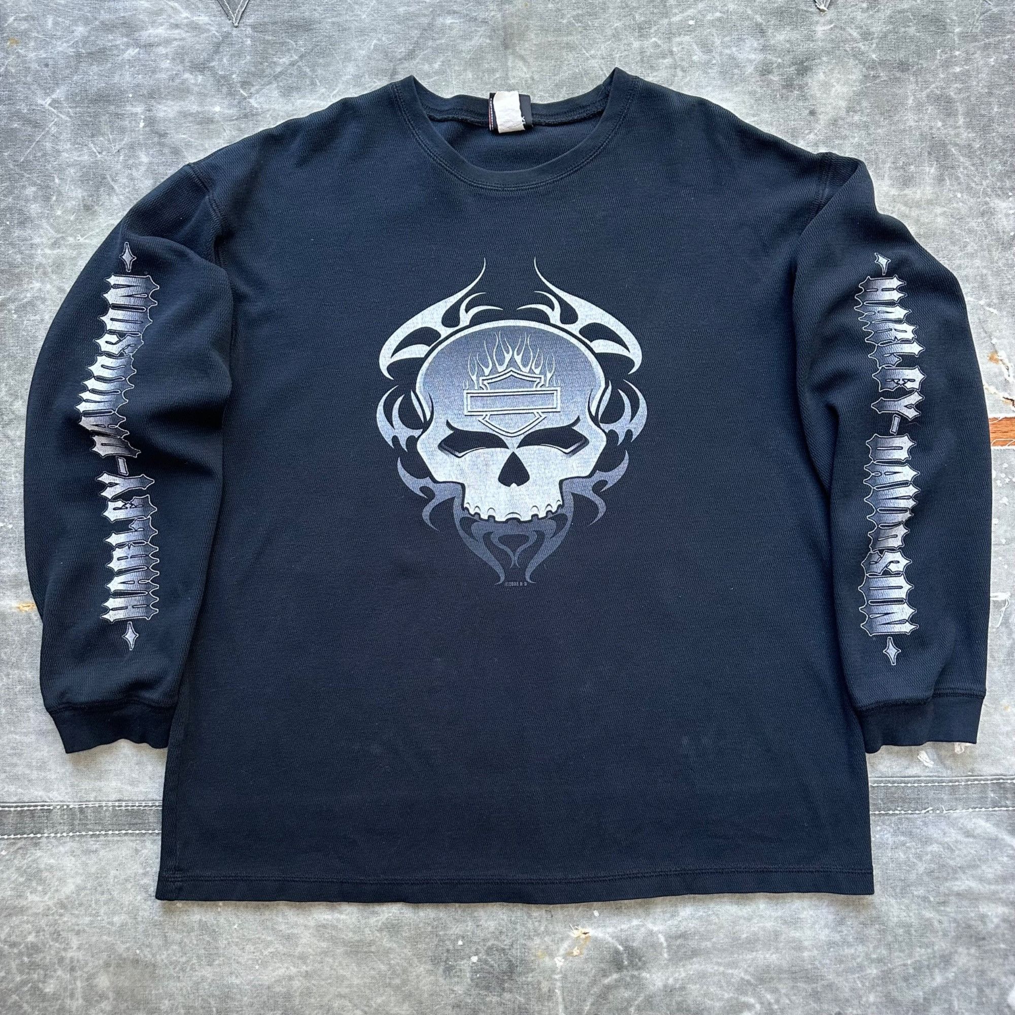 Harley Davidson × Vintage Vintage 2003 Harley Davidson Longsleeve Thermal Sleeve Print Size US XXL / EU 58 / 5 - 1 Thumbnail