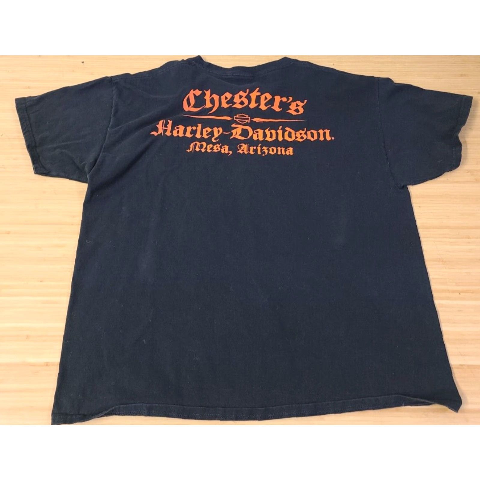 Harley Davidson Harley-Davidson Men T-Shirt Black XL Crew Neck Short Sleeve Logo Double-Sided Front Back Graphic Print 2000s Cowboy Motorcycle Biker Size US XL / EU 56 / 4 - 5 Thumbnail