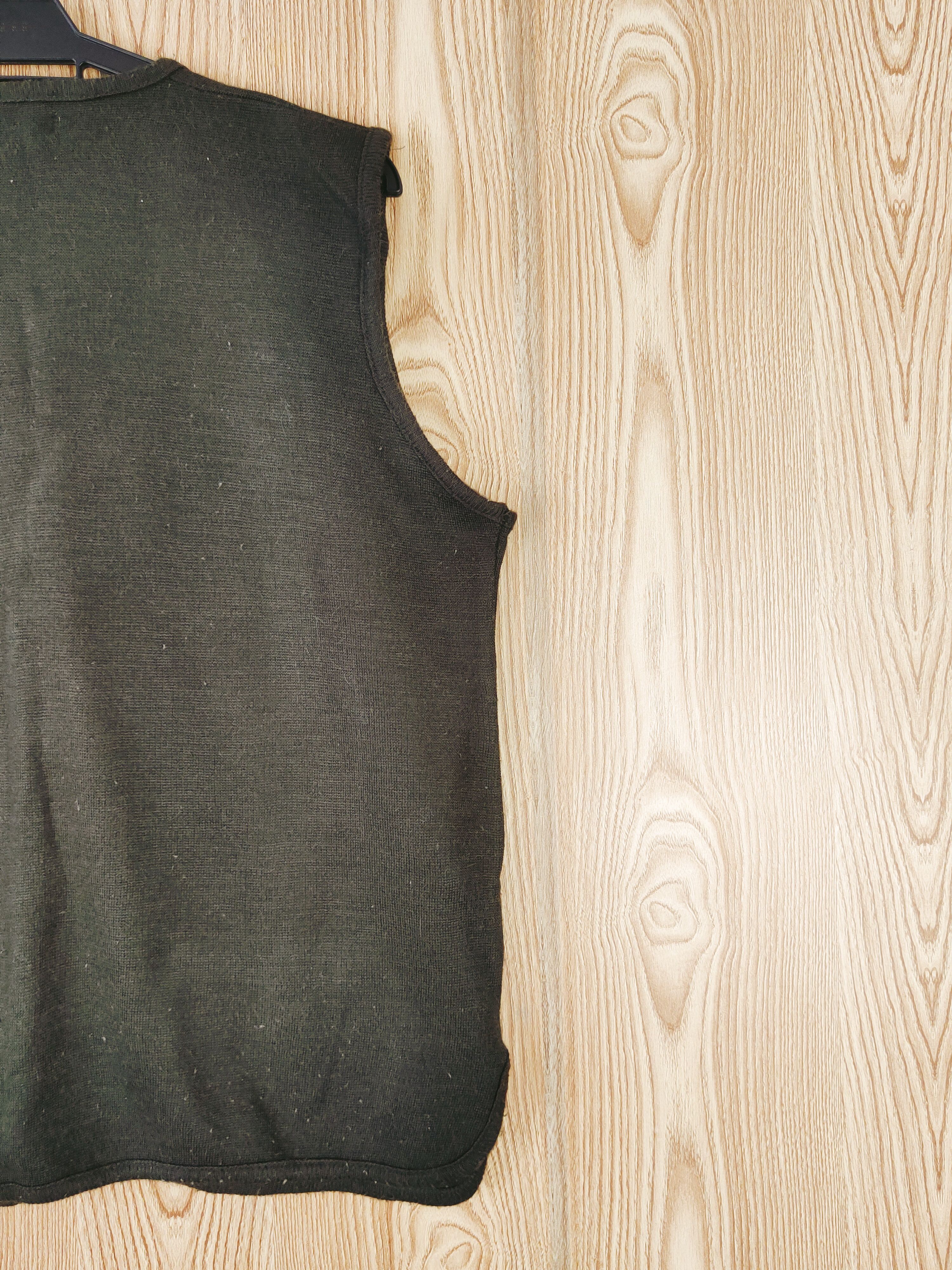 Homespun Knitwear × Japanese Brand × Vintage Holee Dark Green Knitwear Button Up Vests #W686 Size L / US 10 / IT 46 - 10 Thumbnail
