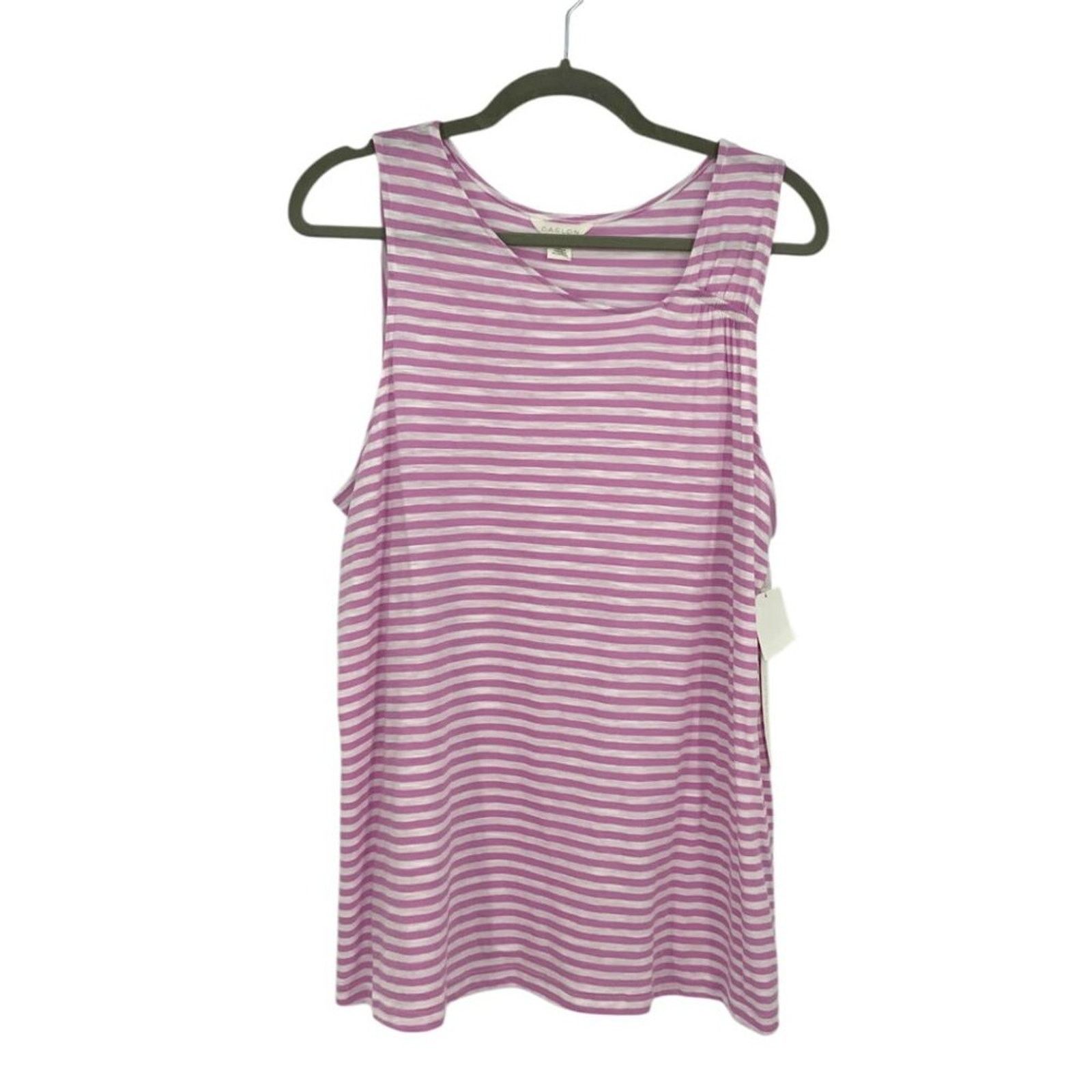 Other Caslon Flowy Knit Tank Pink White Stripe Sz XL NWT $39 MSRP Size XL / US 12-14 / IT 48-50 - 3 Thumbnail