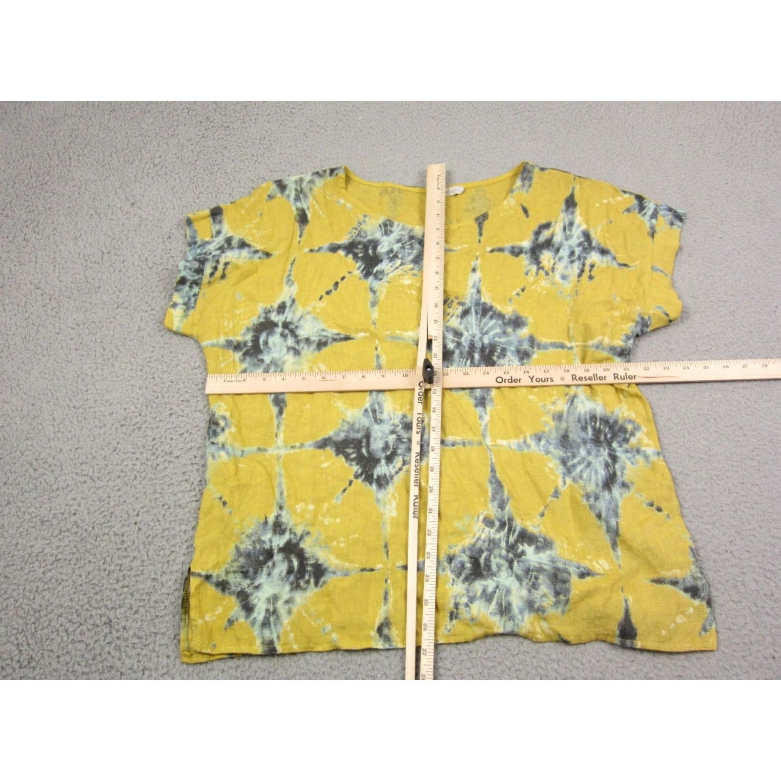 Vintage Bellambra Shirt Womens Large L Yellow Tie Dye 100% Linen Blouse Casual Classic Size L / US 10 / IT 46 - 6 Thumbnail