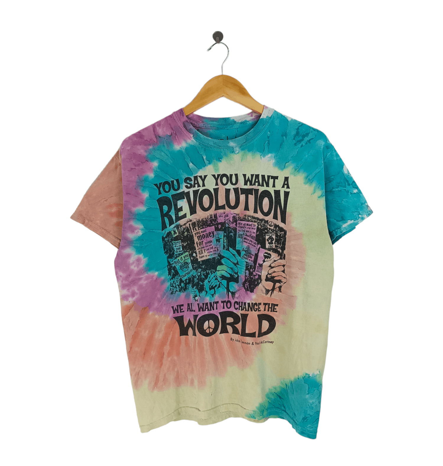 Vintage VINTAGE REVOLUTION JOHN LENNON MCCARTNEY BEATLES TIE DYE TEE Size US M / EU 48-50 / 2 - 1 Thumbnail