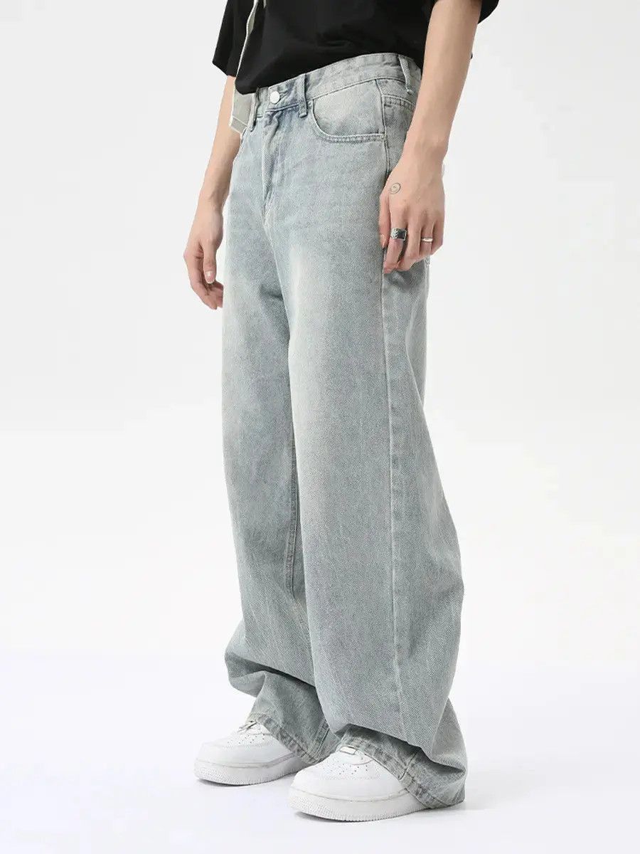 Japanese Brand Retro loose straight leg high street jeans Size US 32 / EU 48 - 2 Thumbnail