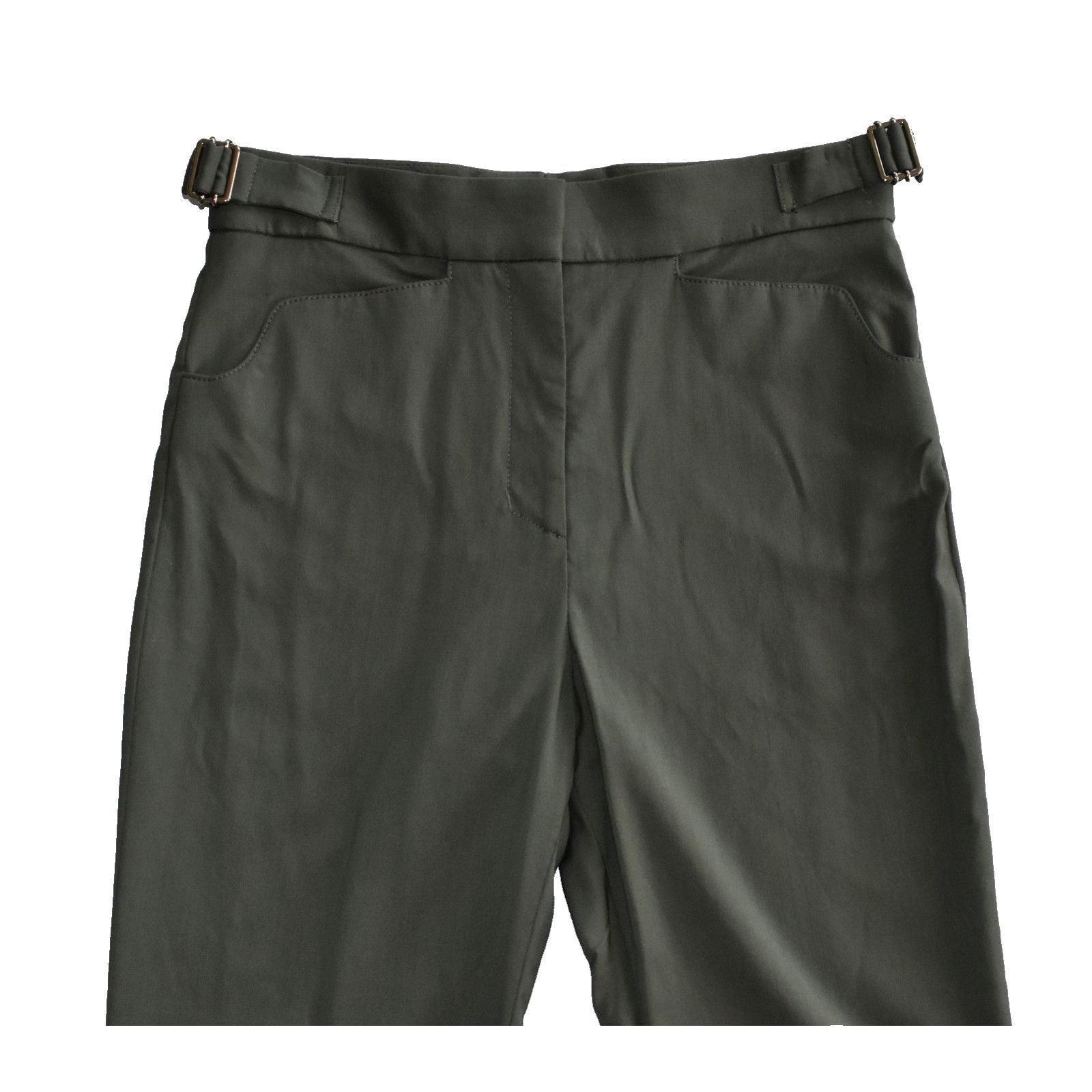 Cos COS Olive Twill Adjustable Strap Waist Ankle Zip Pants US 2 Size 26" / US 2 / IT 38 - 2 Thumbnail