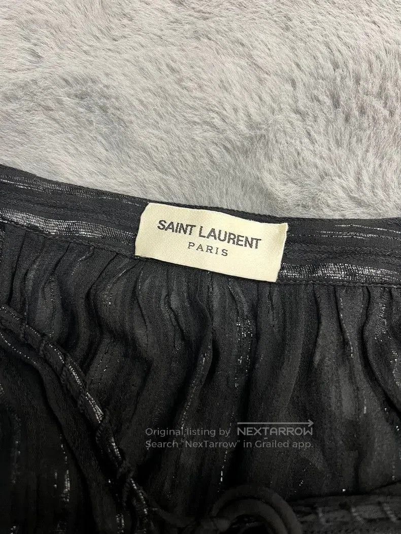 Saint Laurent Paris Saint Laurent SLP Black Silk Deep V Blouse Size US S / EU 44-46 / 1 - 3 Thumbnail