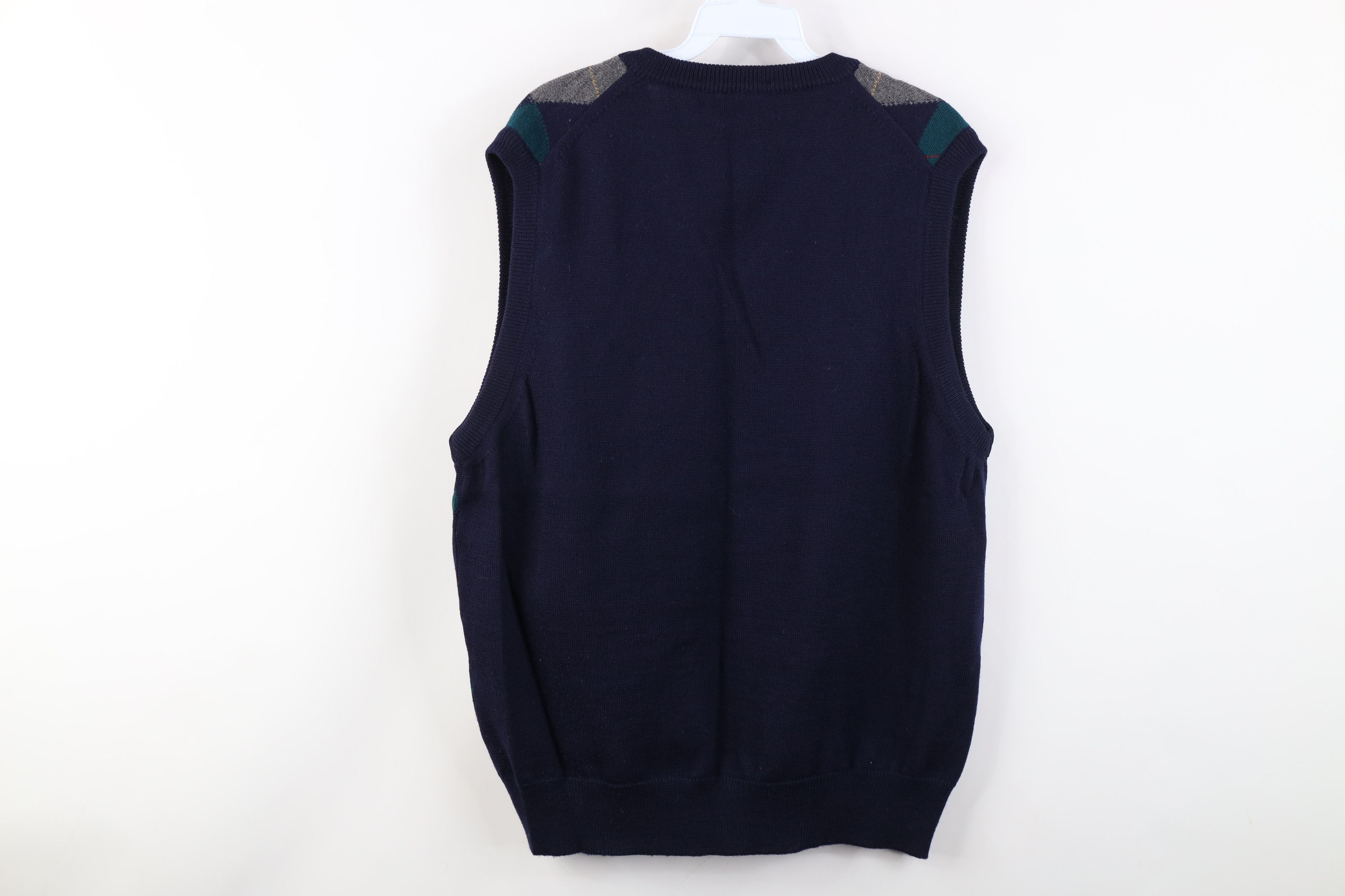Vintage Vintage 90s Streetwear Wool Knit Argyle Diamond Sweater Vest Size US L / EU 52-54 / 3 - 11 Thumbnail