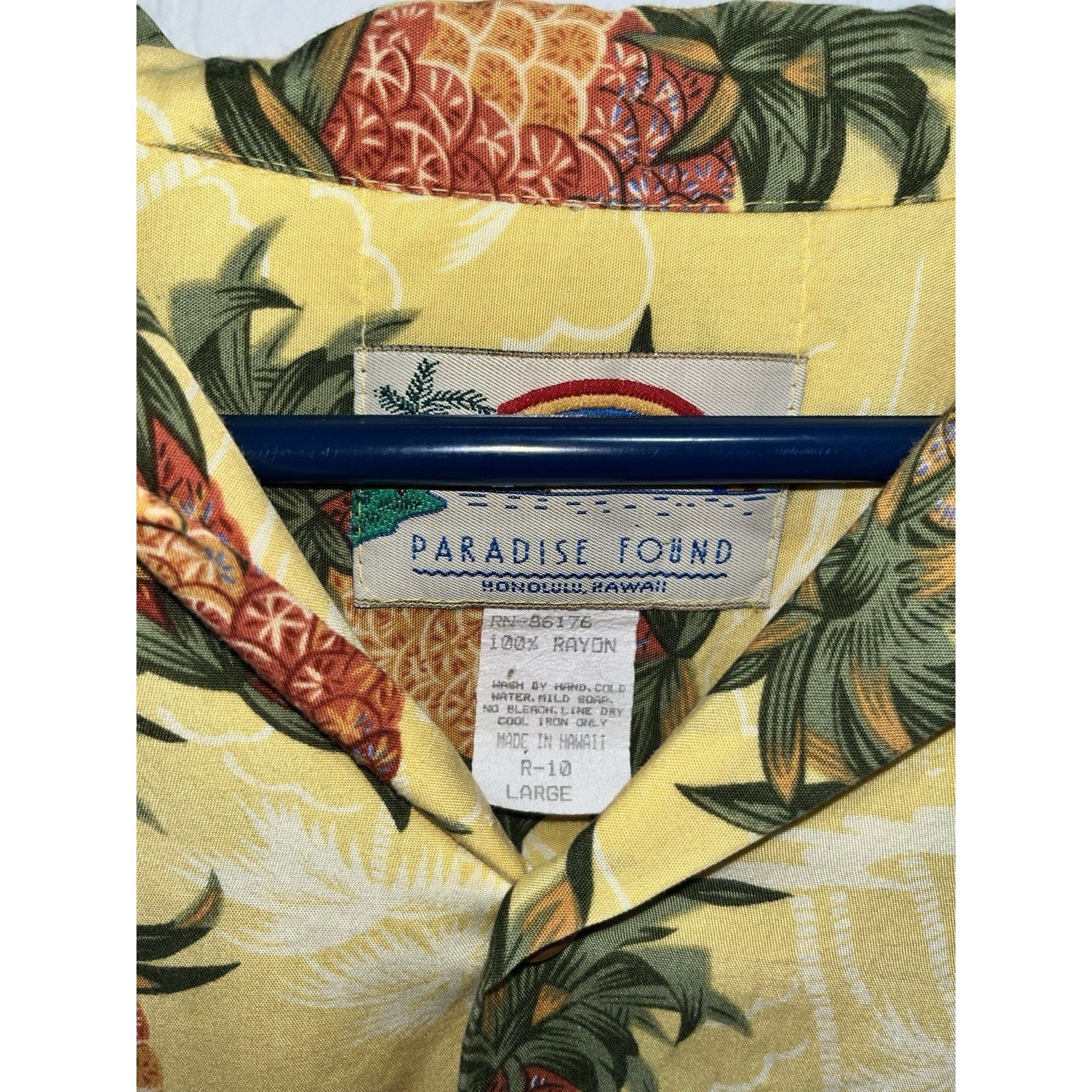 Paradise Found Paradise Found Hawaiian Pineapple Rayon Shirt Made Hawaii Size US L / EU 52-54 / 3 - 4 Thumbnail