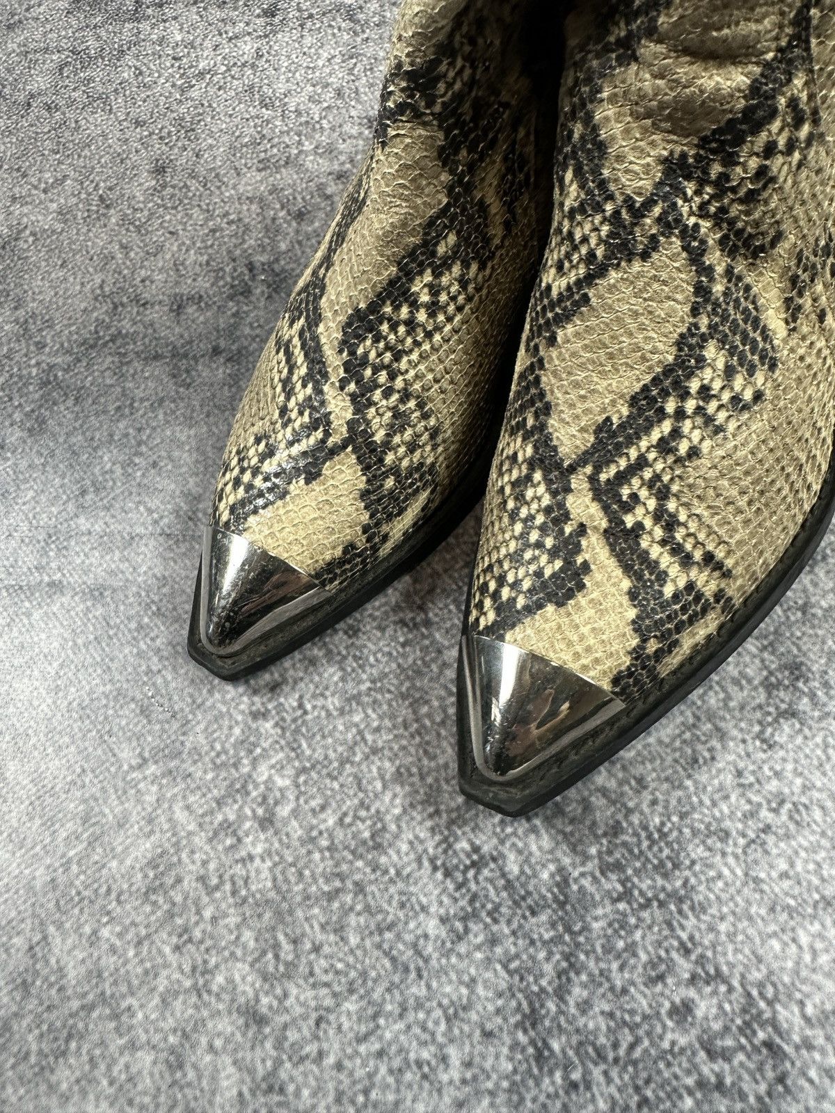 Vintage Snake Skin Leather Shoes Streetwear Cowboy Style Rare USA Size US 9.5 / IT 39.5 - 5 Thumbnail