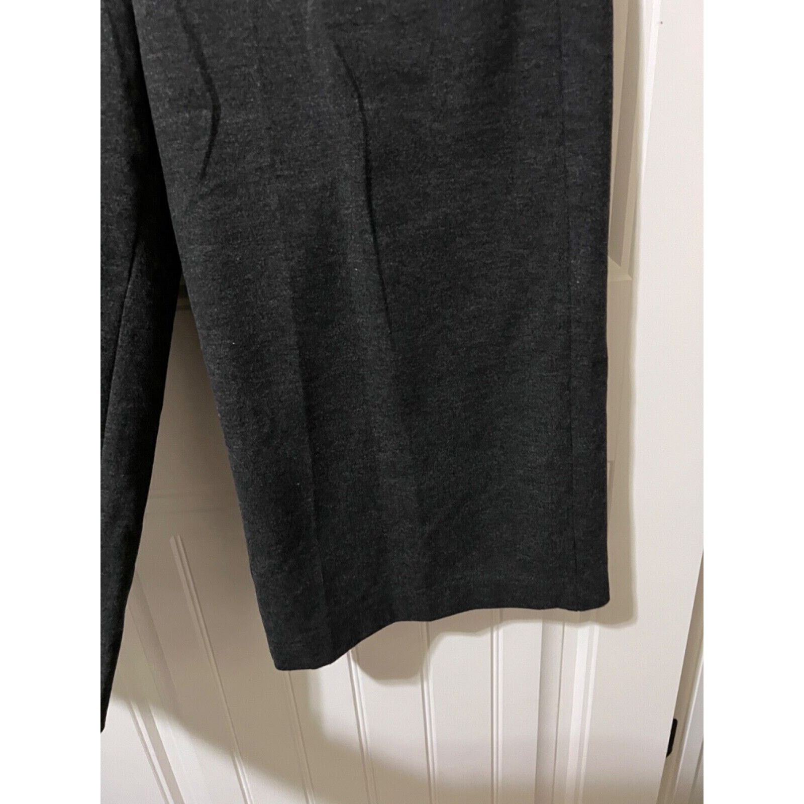 Gap Wide Leg Crop Pant Charcoal Large 4 Pockets Pull-on Stretch Size 34" / US 12 / IT 48 - 6 Thumbnail