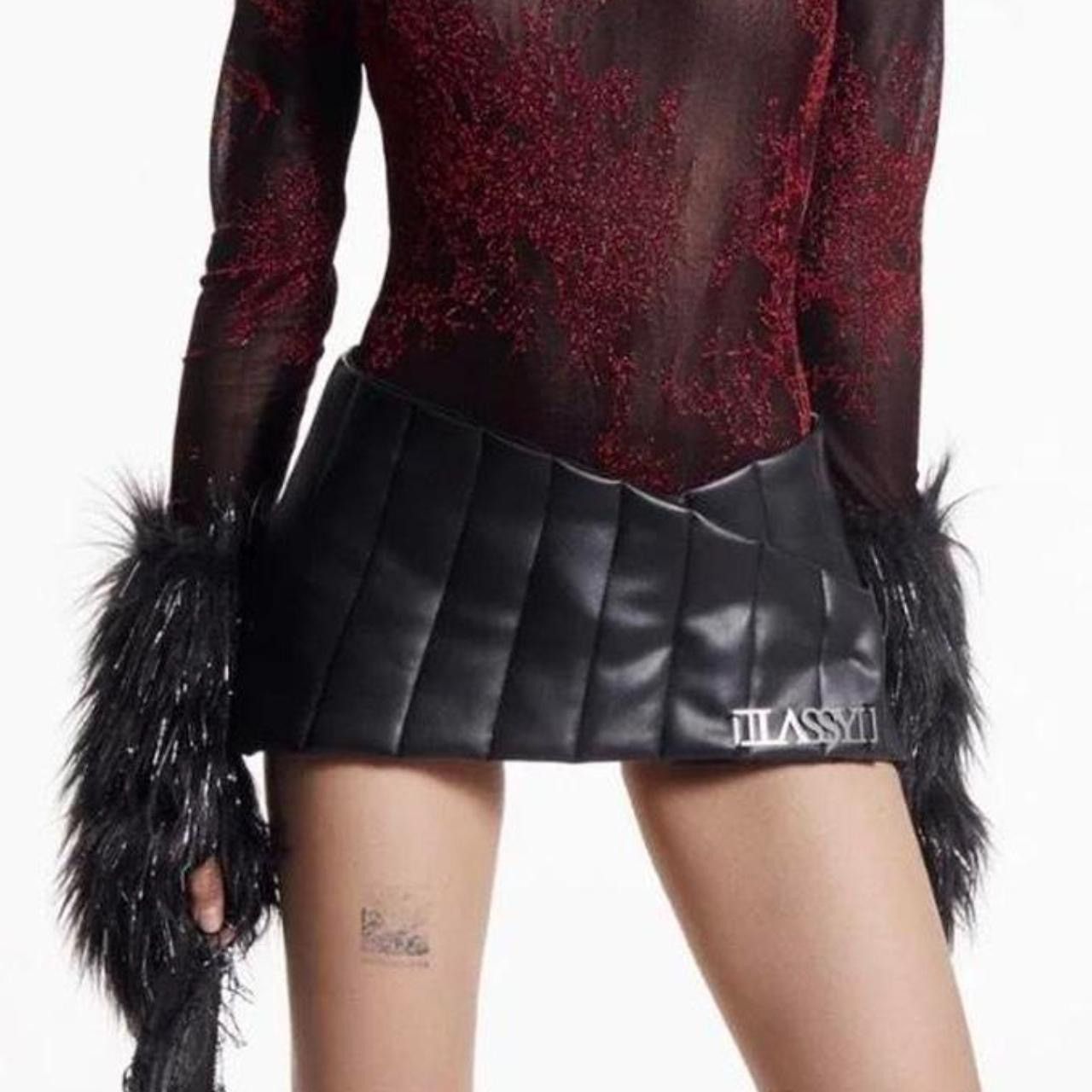 Other Biker Black Leather Lassi Mini Skirt Size M / US 6-8 / IT 42-44 - 1 Thumbnail
