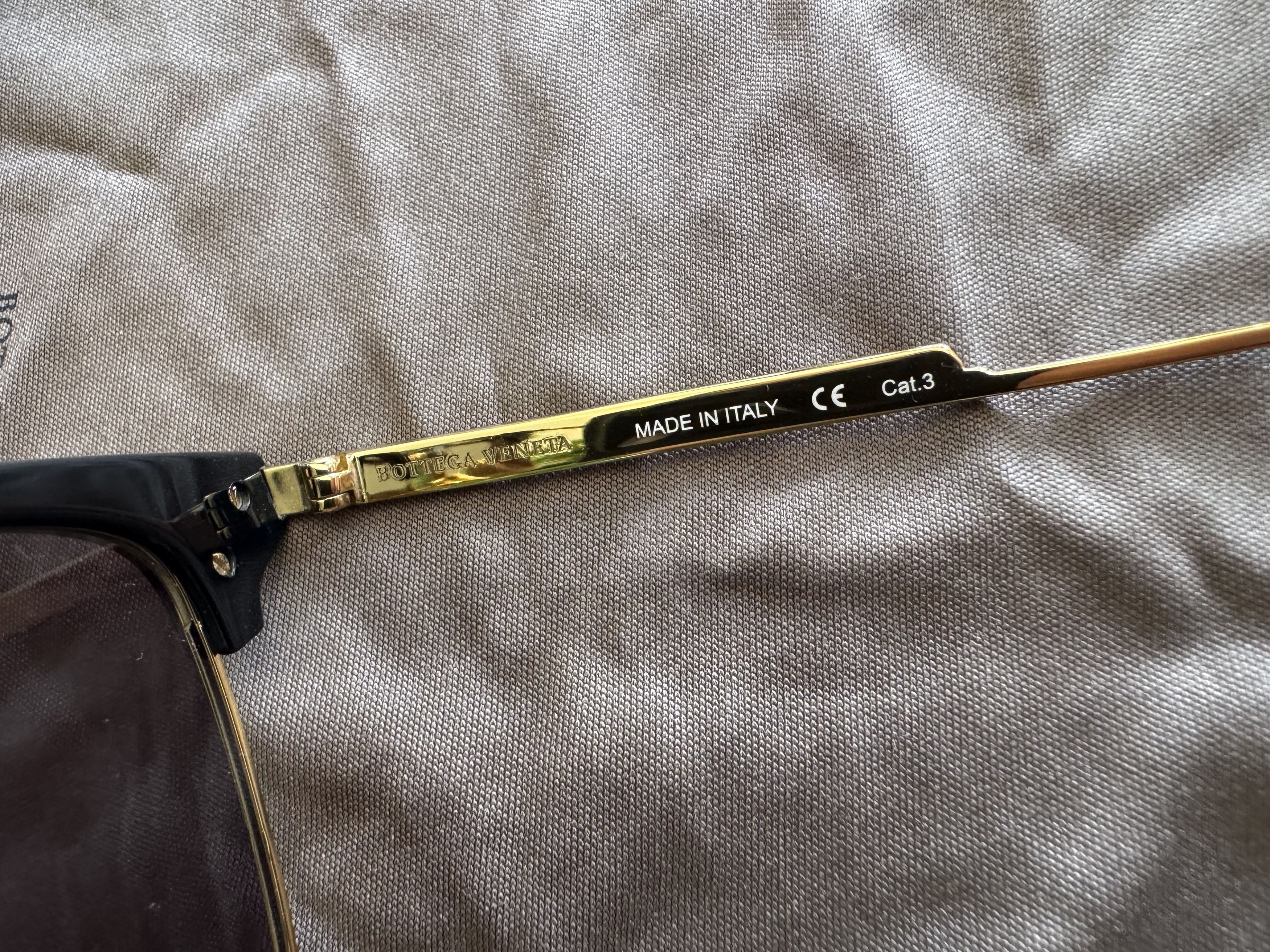 Bottega Veneta Bottega Veneta Wayfarer Sunglasses, Gold Frame, Brown Lenses Size ONE SIZE - 6 Thumbnail