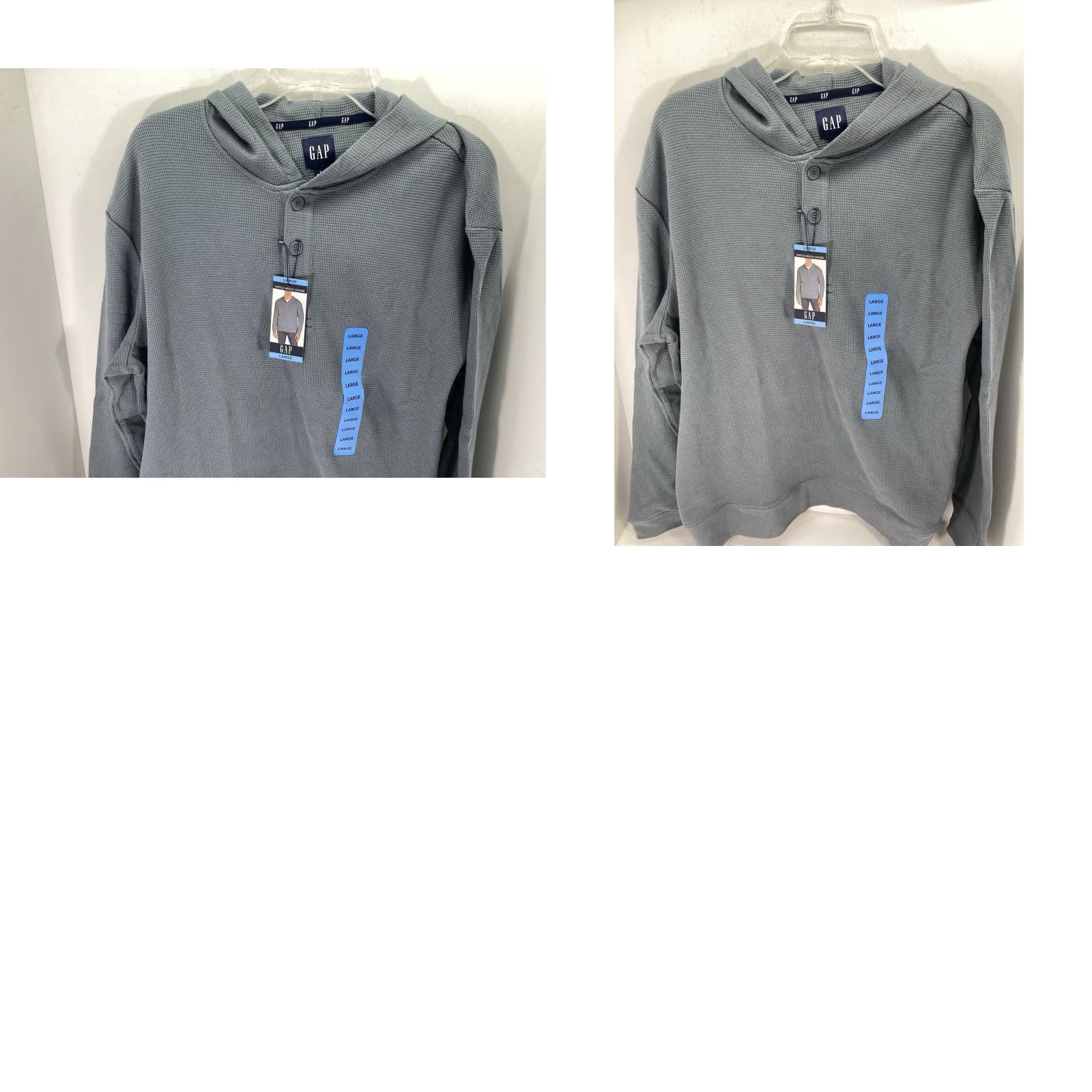 Gap VINTAGE Gap Waffle Henley Hoodie Shirt Men Large Gray Long Sleeve Pullover NWT Size US L / EU 52-54 / 3 - 9 Thumbnail