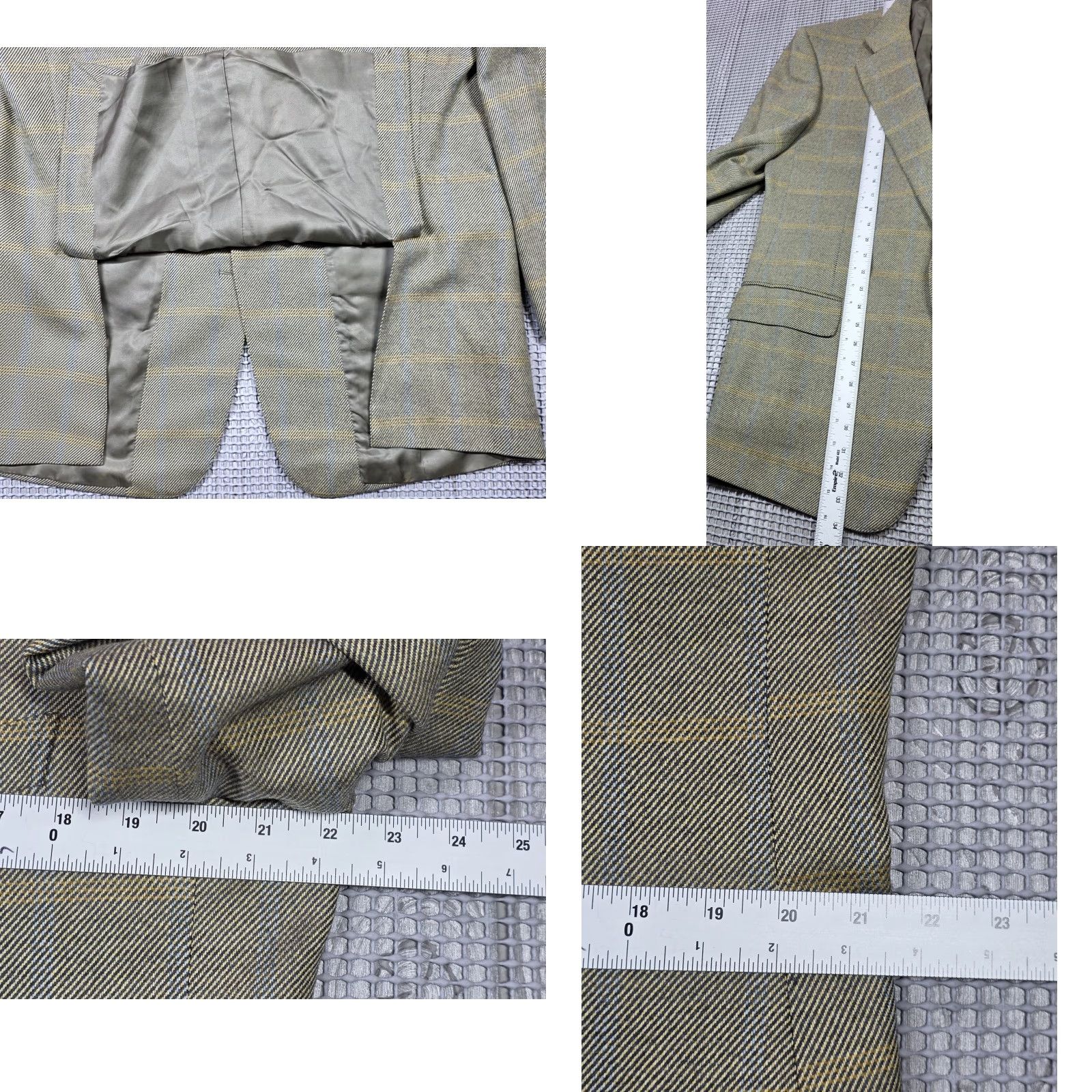 Ermenegildo Zegna ERMENEGILDO ZEGNA Blazer Mens 2 Button Front Glen Plaid 42R Beige Wool Tweed Notch Lapel Vintage No? Size 42R - 9 Thumbnail