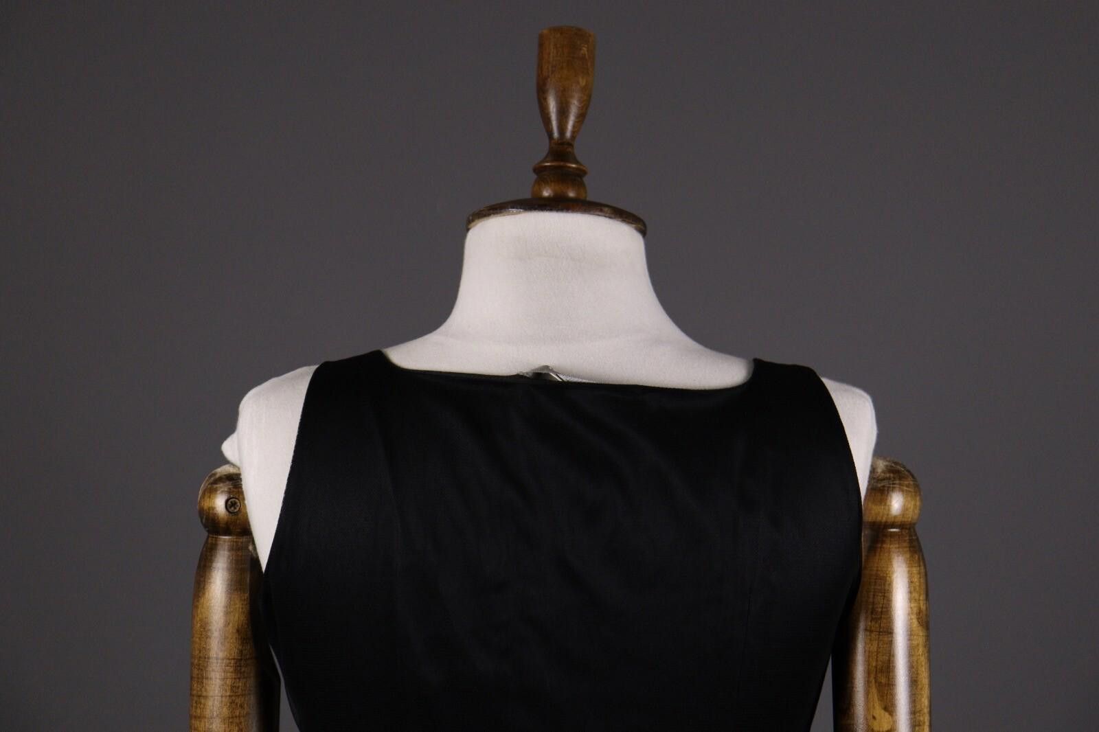 Designer Max Mara Black Mesh Floral Night Tank Midi Dress Size M Size M / US 6-8 / IT 42-44 - 7 Thumbnail