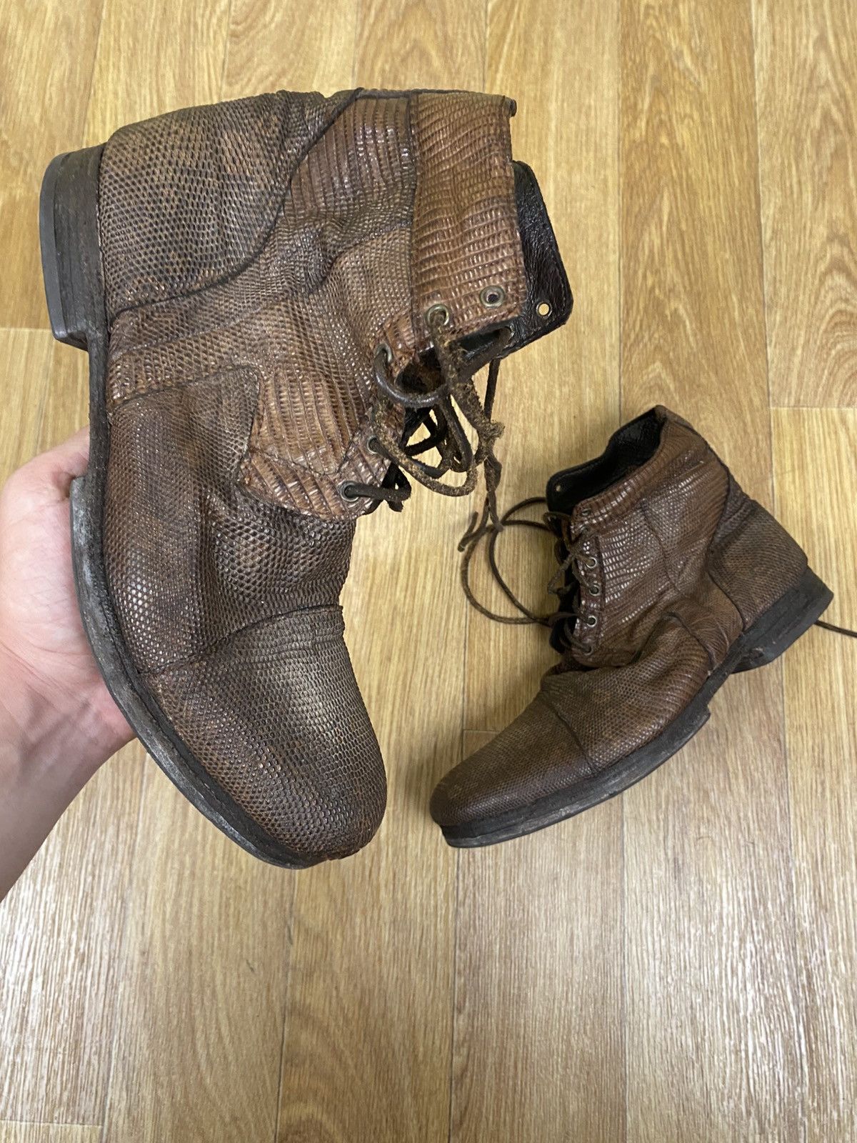 CHRISTIAN PEAU Christian Peau Hand Made Lizard Guidi Style Leather Boots Size US 6 / EU 39 - 1 Thumbnail