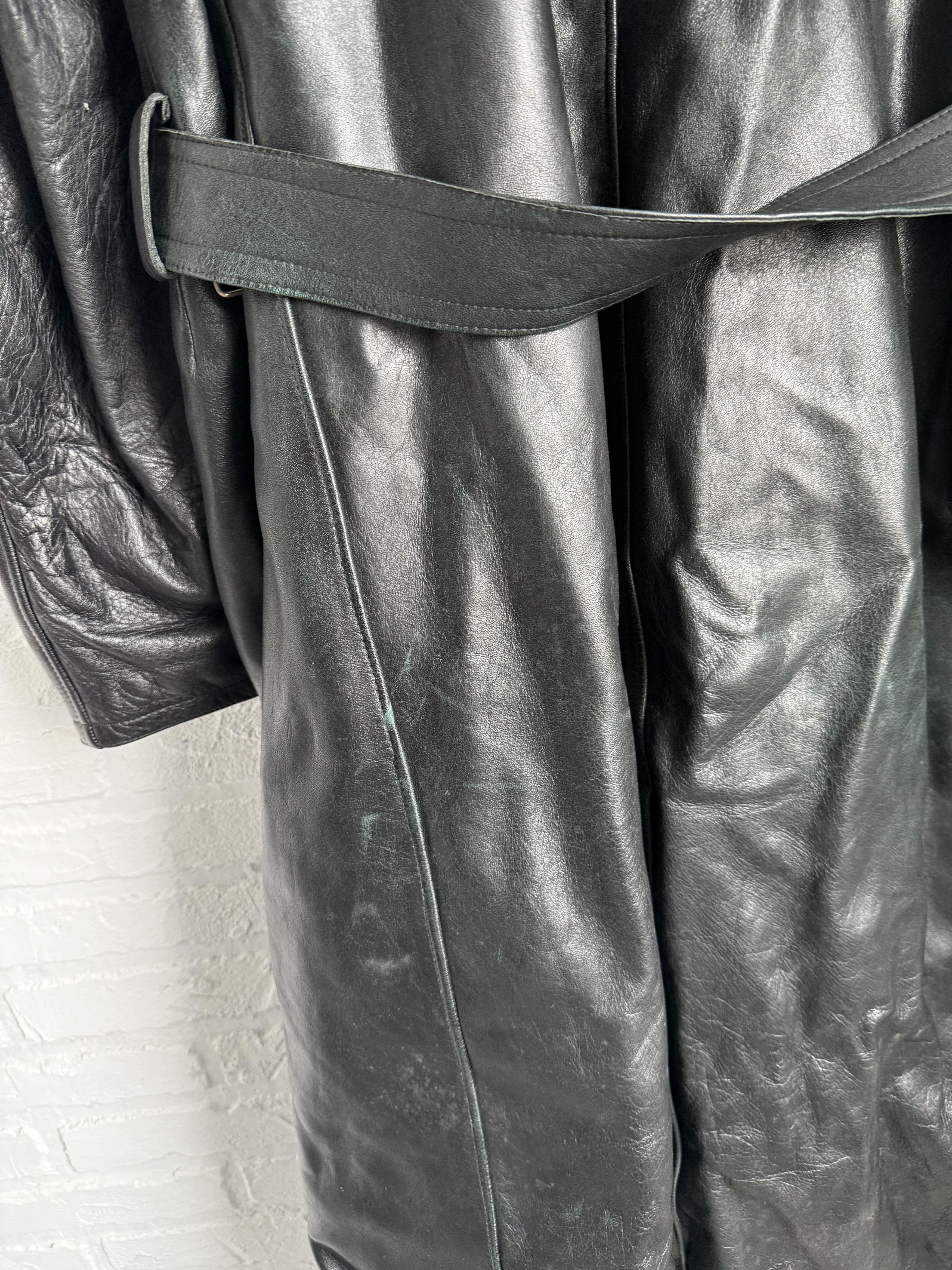 Vintage Vintage German Leather Trench Coat Ledermantel Black Size US M / EU 48-50 / 2 - 19 Thumbnail