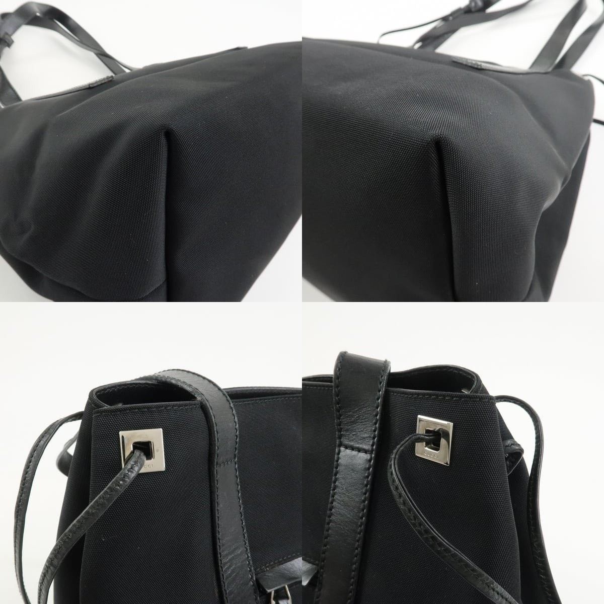 Gucci Gucci Logo Nylon Leather Shoulder Bag Black Size ONE SIZE - 5 Thumbnail