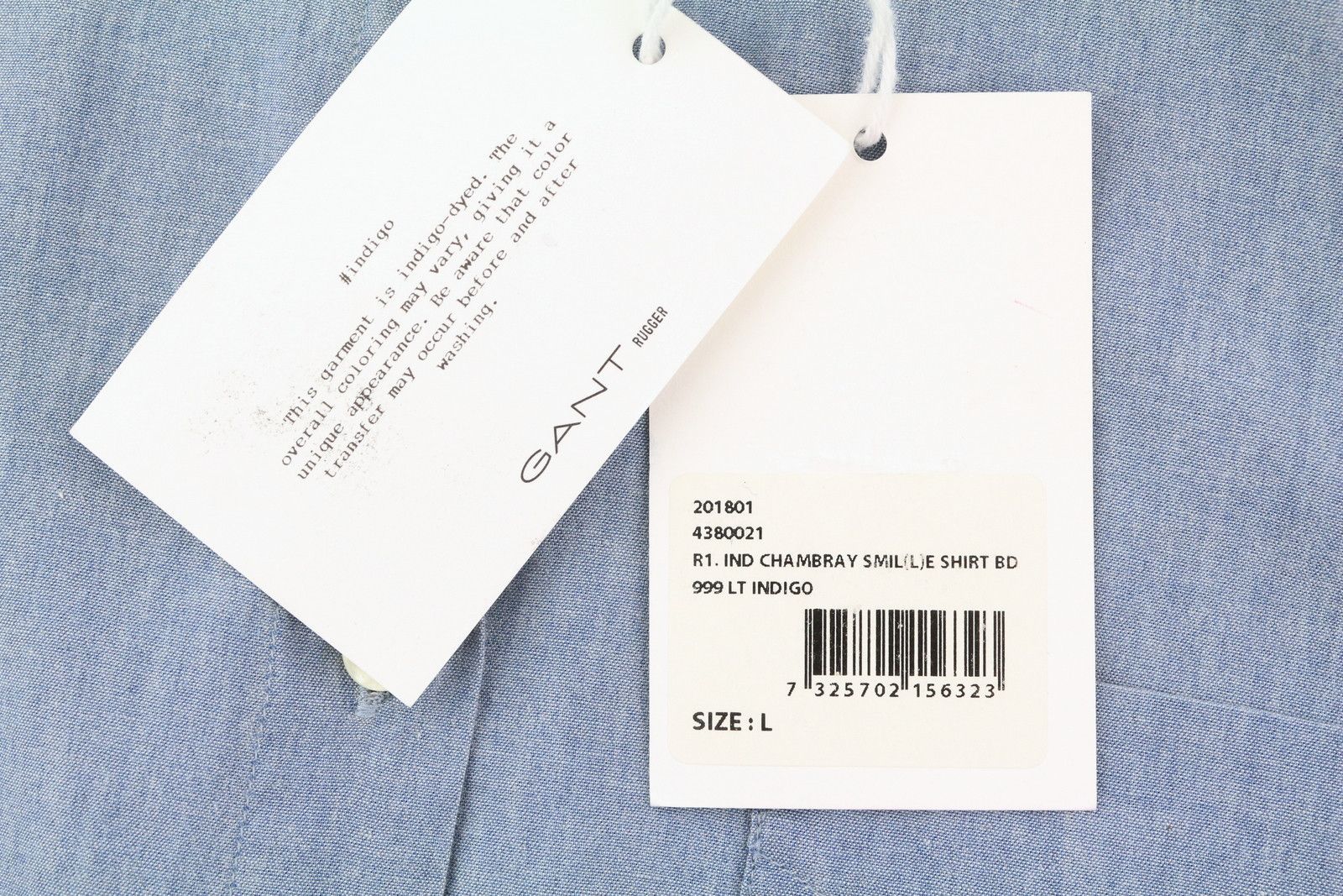 Gant RUGGER CHAMBRAY L Blue Belted Button-Down Shirt 84984 Size L / US 10 / IT 46 - 7 Thumbnail