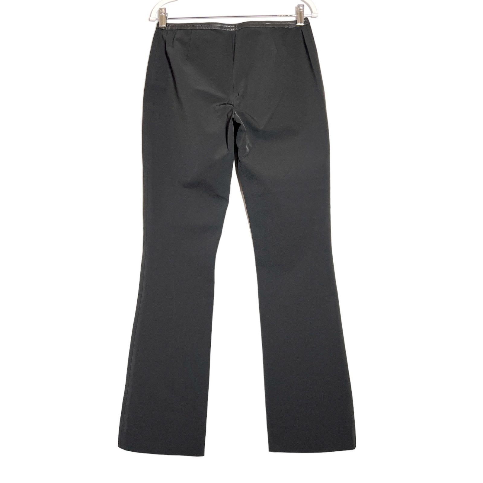 Theory Theory Faux Leather Trim Straight Pants Black Size 8 Size 30" / US 8 / IT 44 - 2 Thumbnail