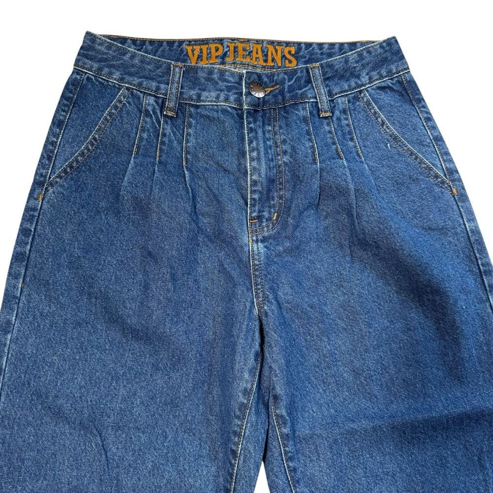 Other New VIP High Rise Pleated Raw Edge Jeans Size 5/6 Size 28" / US 6 / IT 42 - 4 Thumbnail