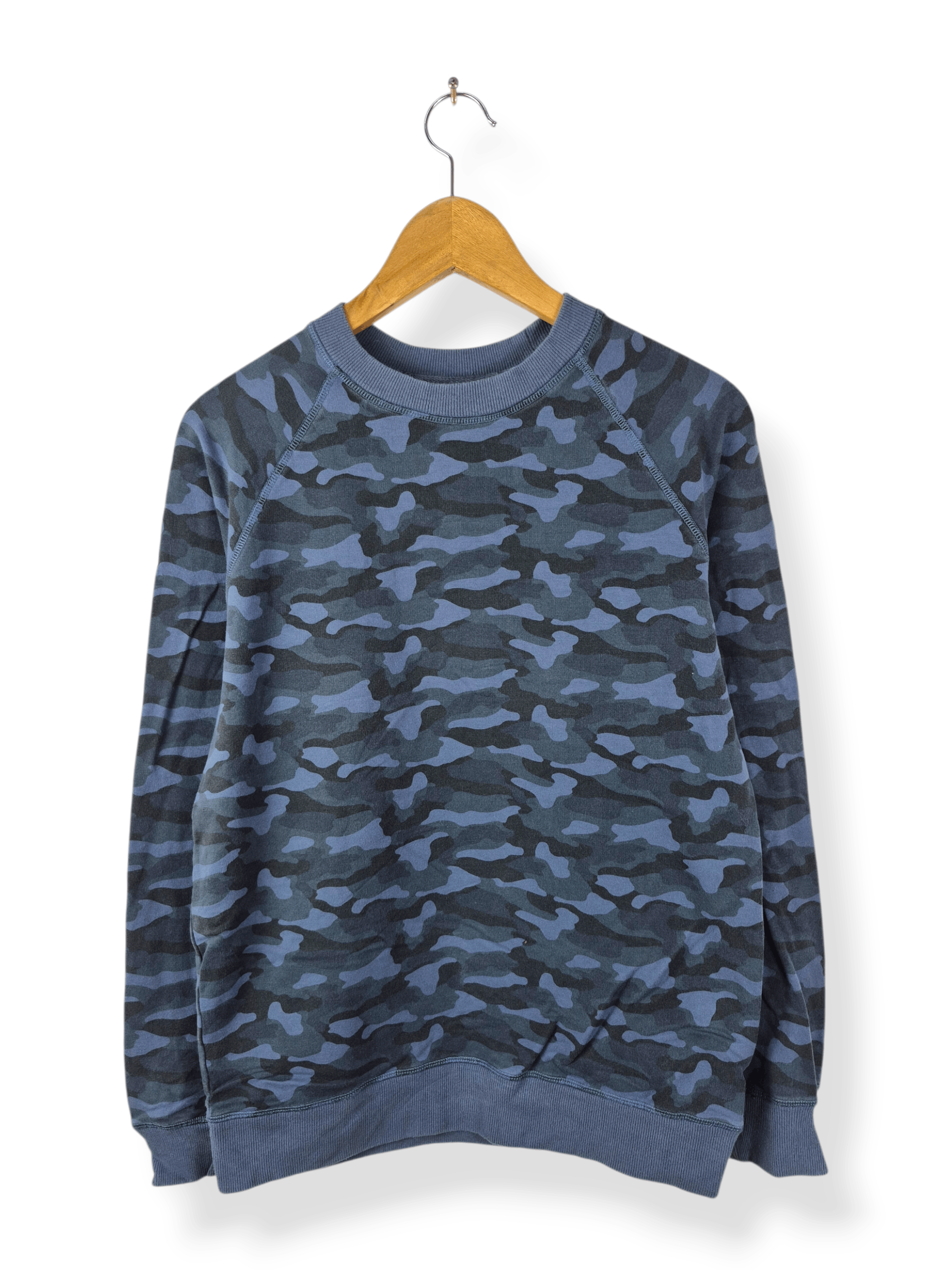 Vintage 🔥 Blue Army Camo Vintage Style Sweatshirt Sweater Size US M / EU 48-50 / 2 - 1 Thumbnail