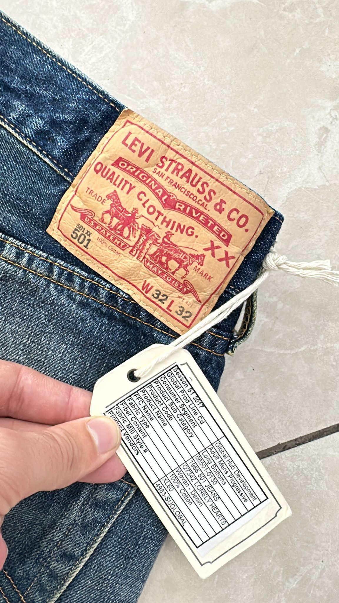 Levi's Vintage Clothing LVC SAMPLE Levi's Vintage Clothing 1966 501XX Selvedge Jean Size US 32 / EU 48 - 3 Thumbnail