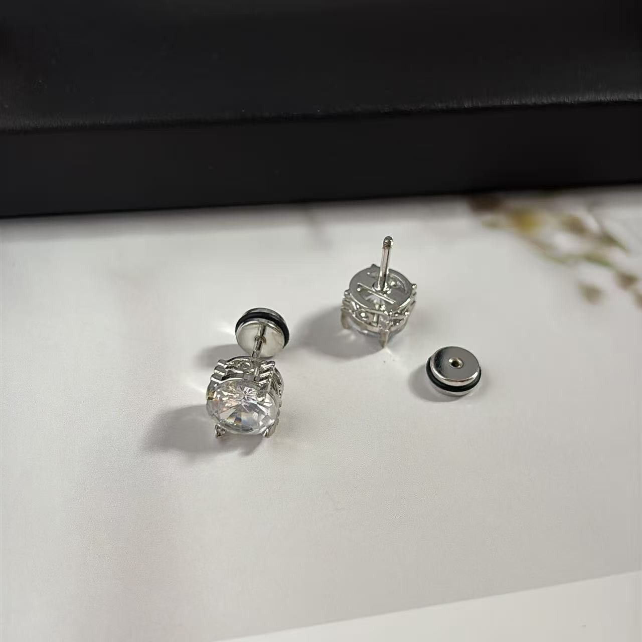 Other 8mm CZ Stud Earrings for Men Women Punk Hip Hop Unisex Style Size ONE SIZE - 4 Thumbnail