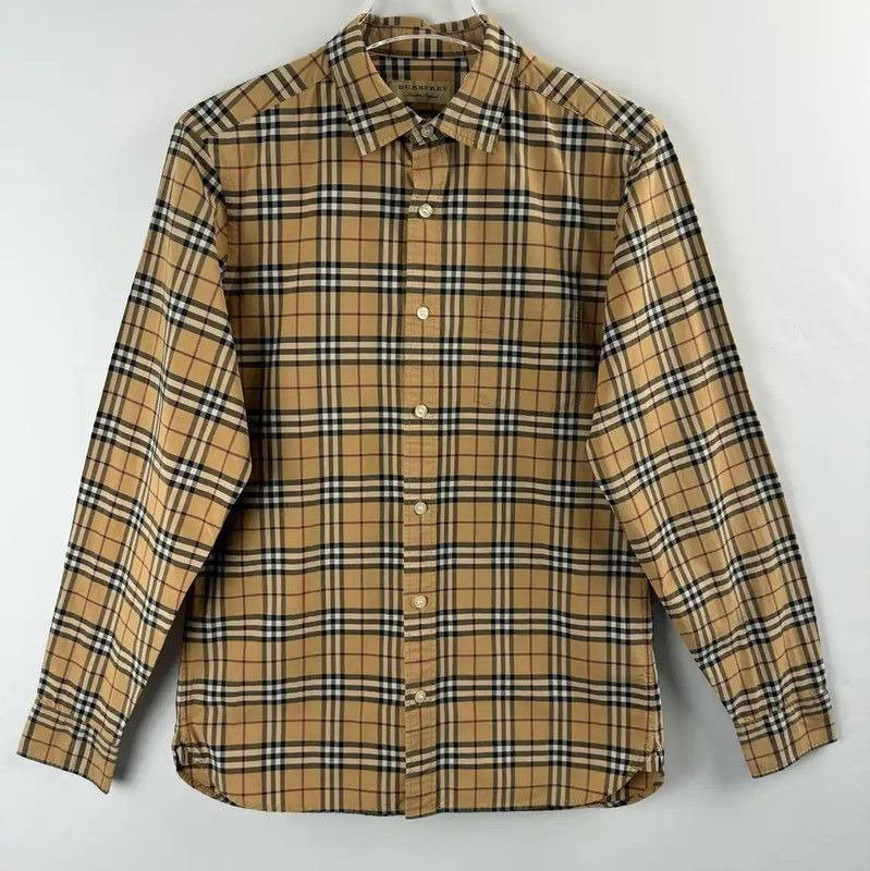 Burberry Burberry Men’s Brown Check Long Sleeve Shirt Size US S / EU 44-46 / 1 - 1 Thumbnail