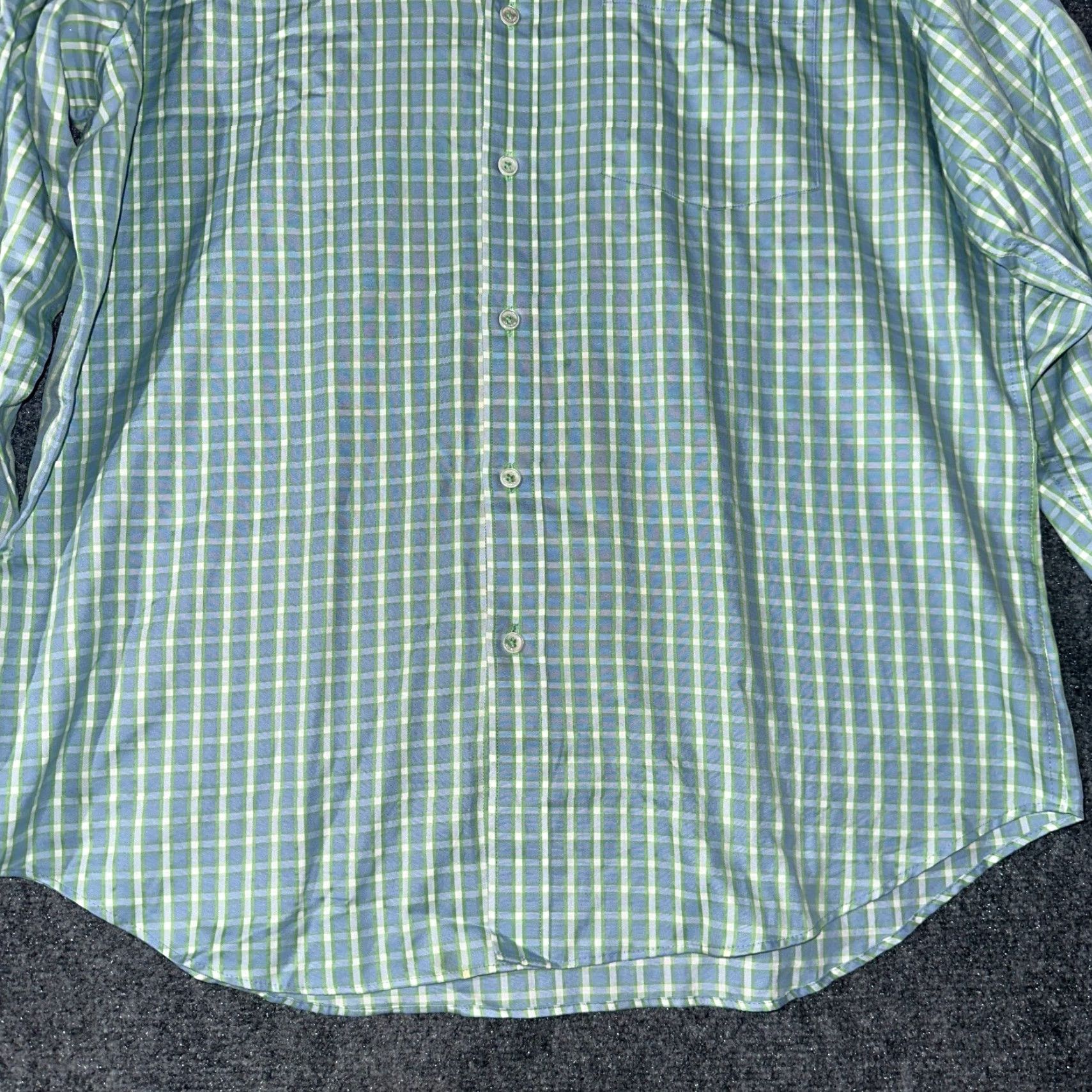 BUGATCHI Bugatchi Uomo Shirt Mens Large Classic Fit Blue Plaid Cotton Long Sleeve Button-Up Pocketed Size US M / EU 48-50 / 2 - 2 Thumbnail