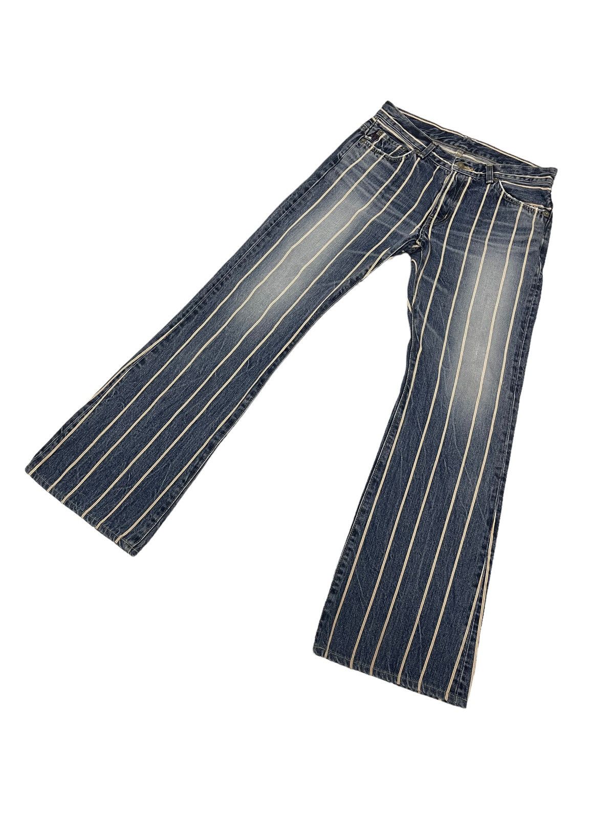Edwin × Vintage Vintage Edwin Striped Flare Disclosed Denim Jeans Size US 29 - 2 Thumbnail