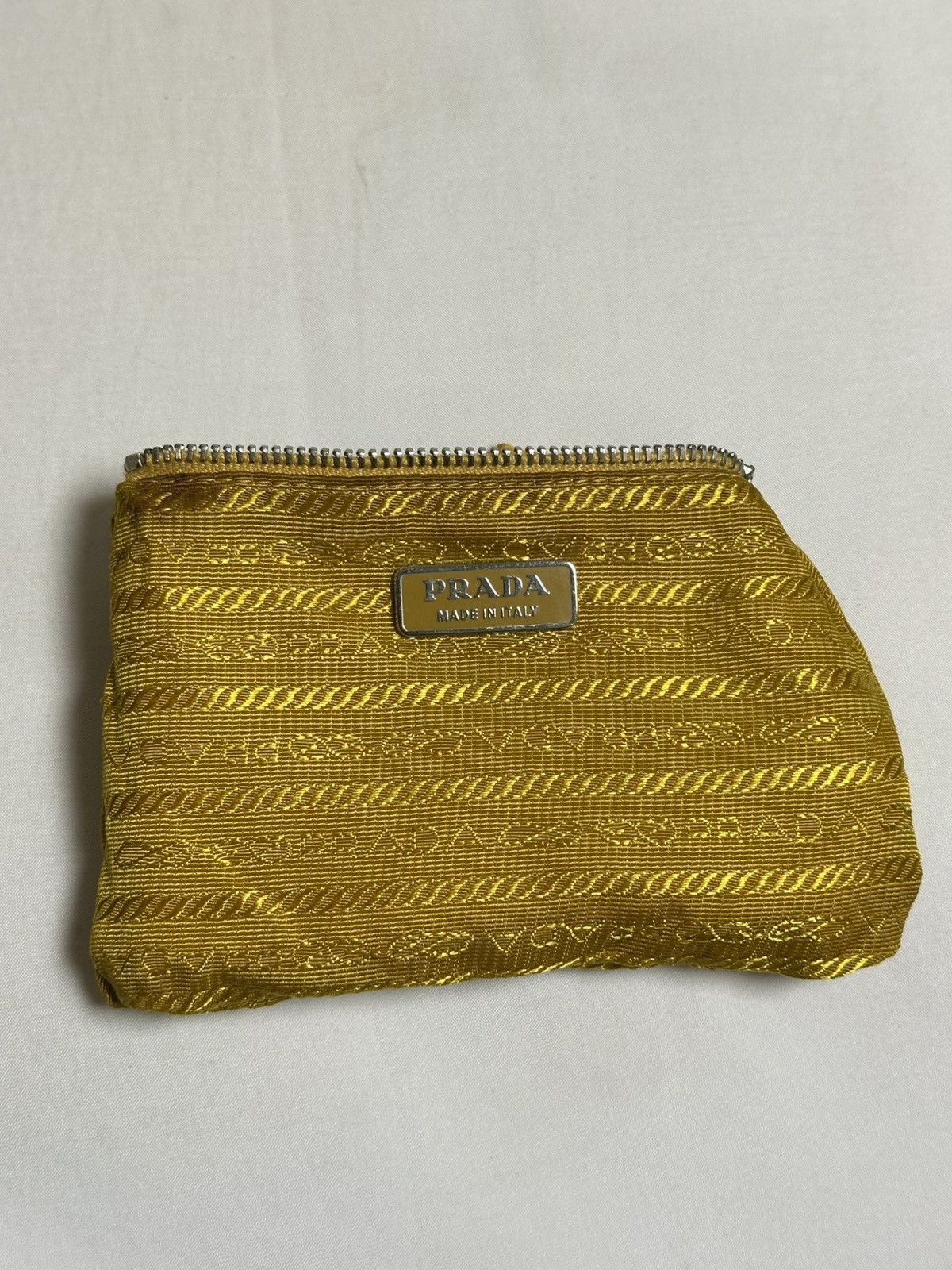 Prada Prada Pouch Clutch TESSUTO Giallo Fluo Nylon Neon Yellow Size ONE SIZE - 13 Thumbnail