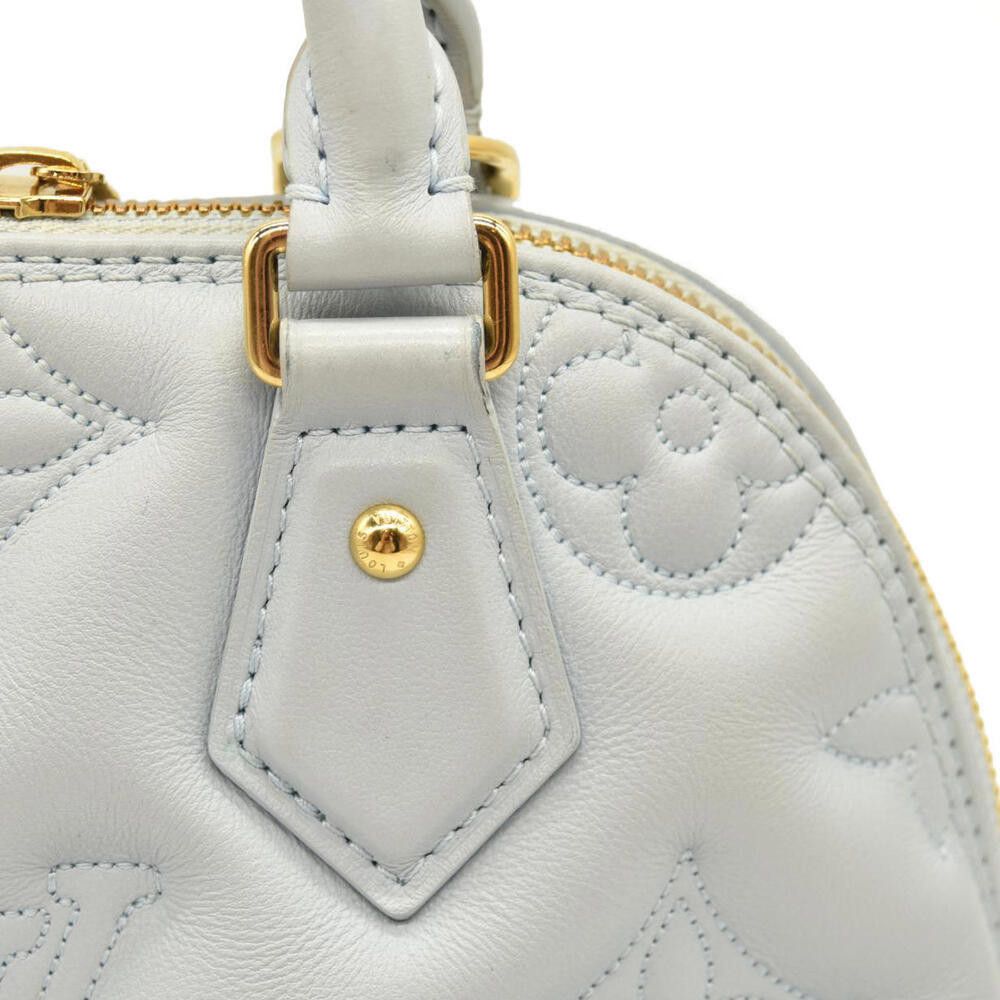 Louis Vuitton LOUIS VUITTON Calfskin Bubblegram Alma BB Ice Blue Size ONE SIZE - 4 Thumbnail