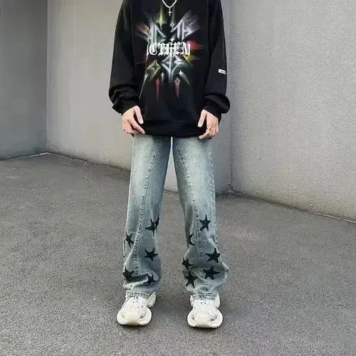 Japanese Brand × Jean Star Baggy Denim Jeans, Graphic Jeans Size US 32 / EU 48 - 1 Thumbnail