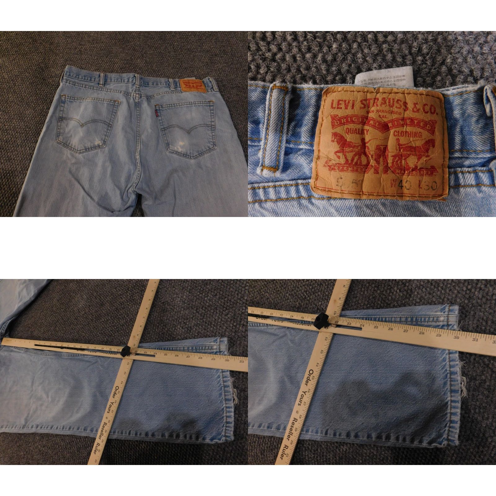 Levi's VINTAGE Levi's 505 Jeans Mens 40x30 Blue Denim Straight Fit Distressed Pants Relaxed 40 30 Inseam Zip Fly Size US 40 / EU 56 - 9 Thumbnail
