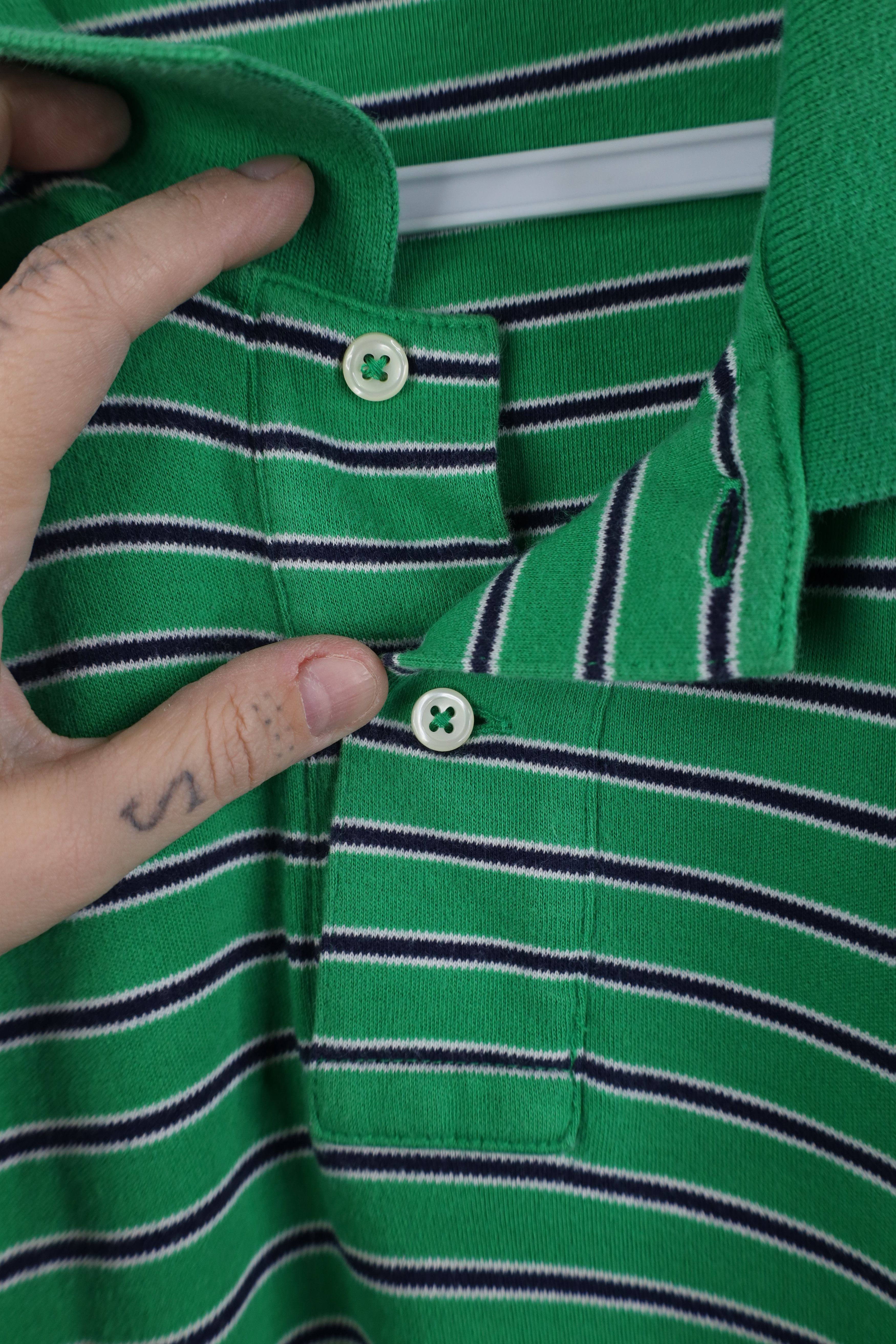 Ralph Lauren Vintage 90s Ralph Lauren Cotton Knit Striped Golf Polo Shirt Size US L / EU 52-54 / 3 - 5 Thumbnail