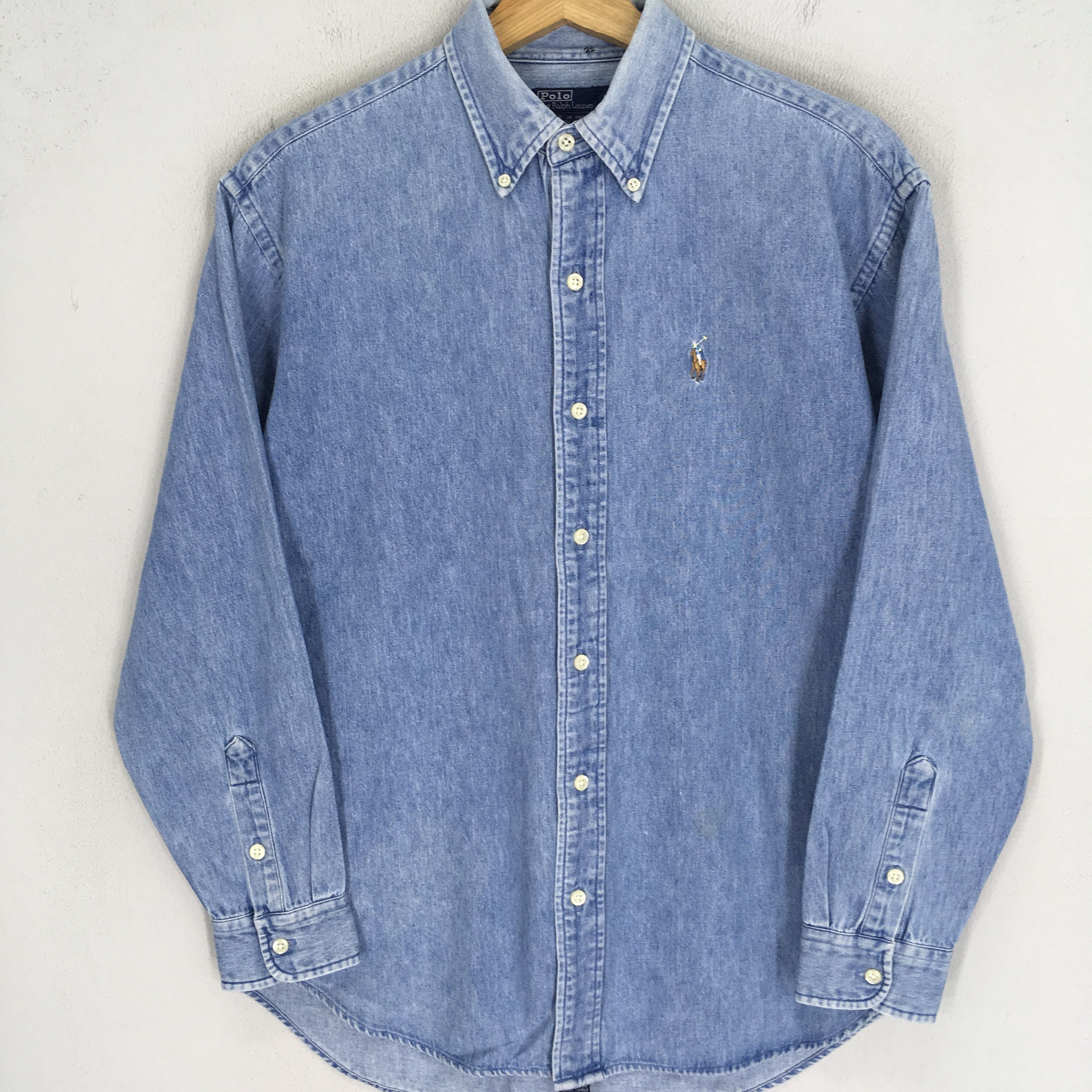 Polo Ralph Lauren Vintage Polo Ralph Lauren Denim Shirt Polo Small Pony Jean Size US L / EU 52-54 / 3 - 3 Thumbnail