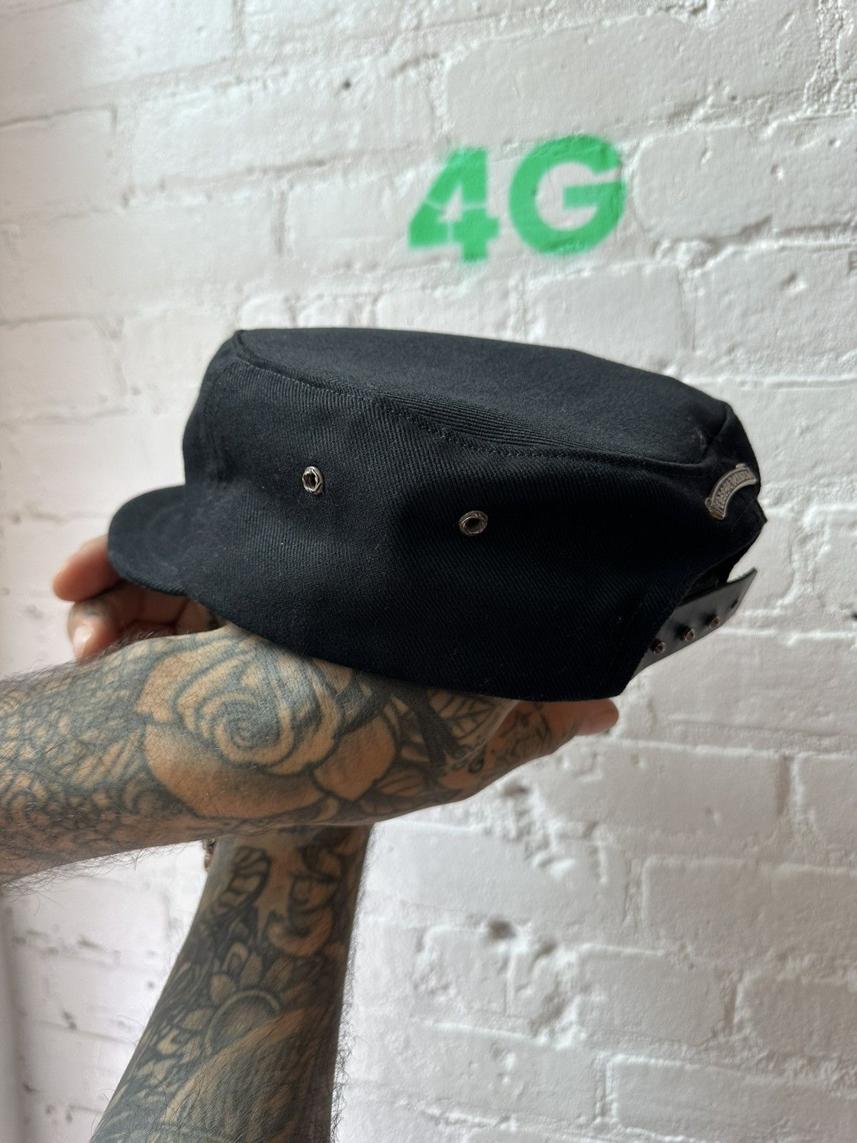 Chrome Hearts CHROME HEARTS PATCHED CONDUCTOR HAT Size ONE SIZE - 4 Thumbnail