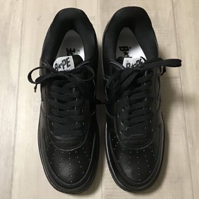 Bape Black Leather BAPE STA sneakers a bathing ape shoes Size US 9 / EU 42 - 4 Thumbnail