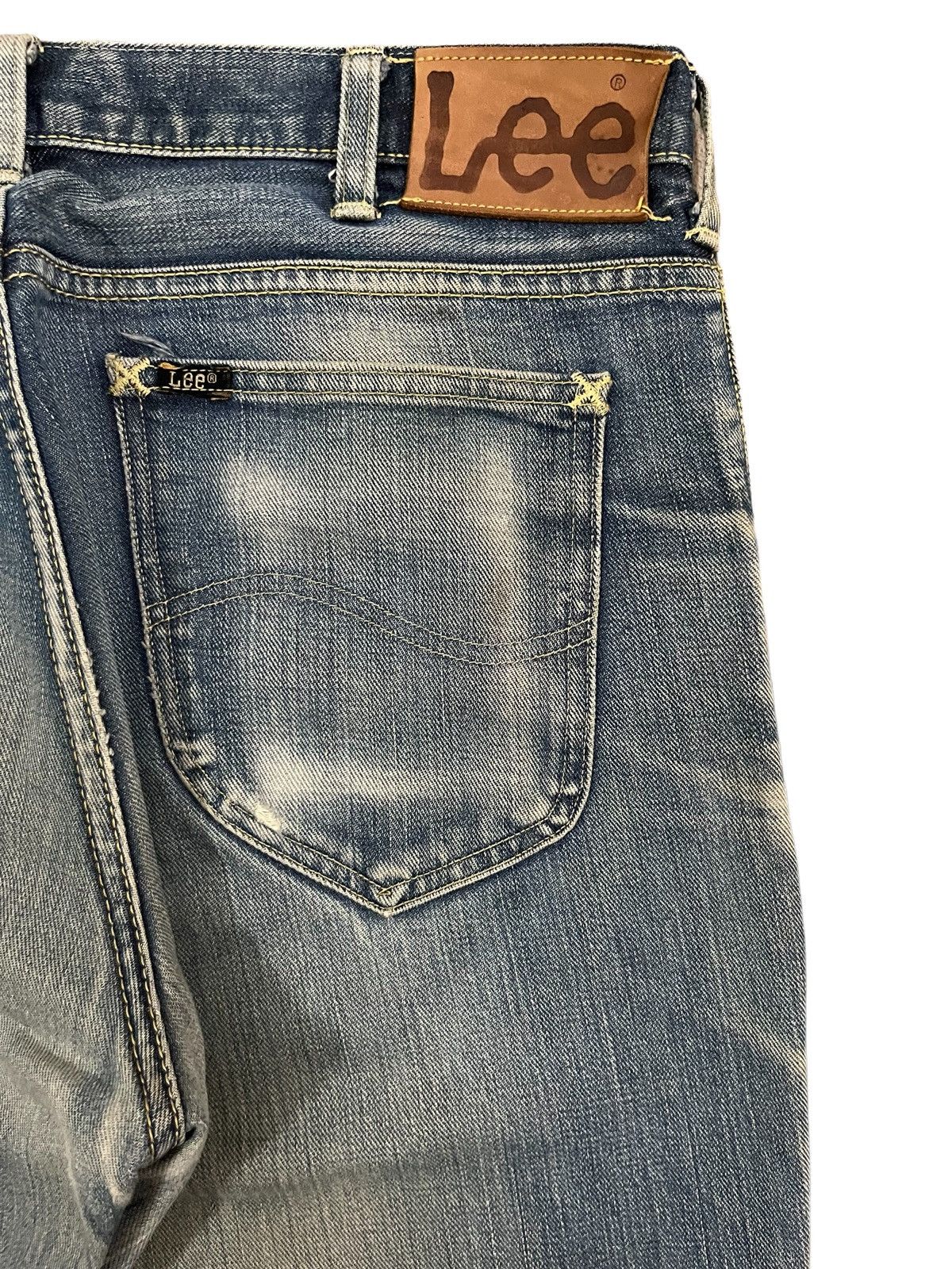 Lee Vintage Lee Denim Yellow Mud Washed Distressed Flare Jeans Size US 34 / EU 50 - 8 Thumbnail