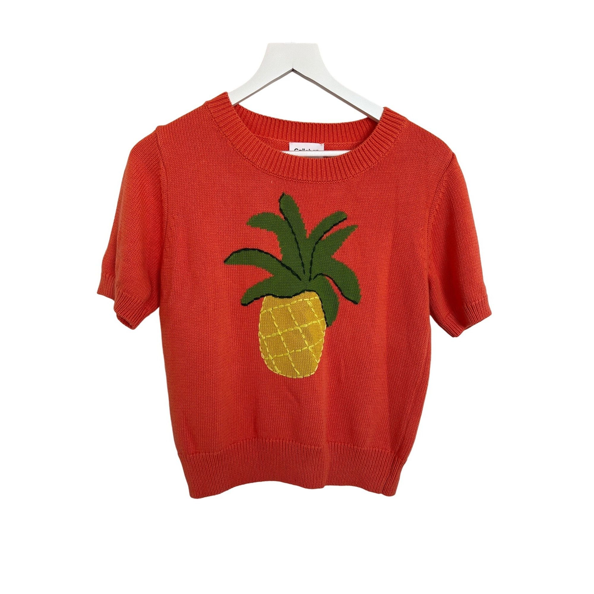 Anthropologie Callahan Pineapple Embroidered Sweater Tee Size XS / US 0-2 / IT 36-38 - 5 Thumbnail