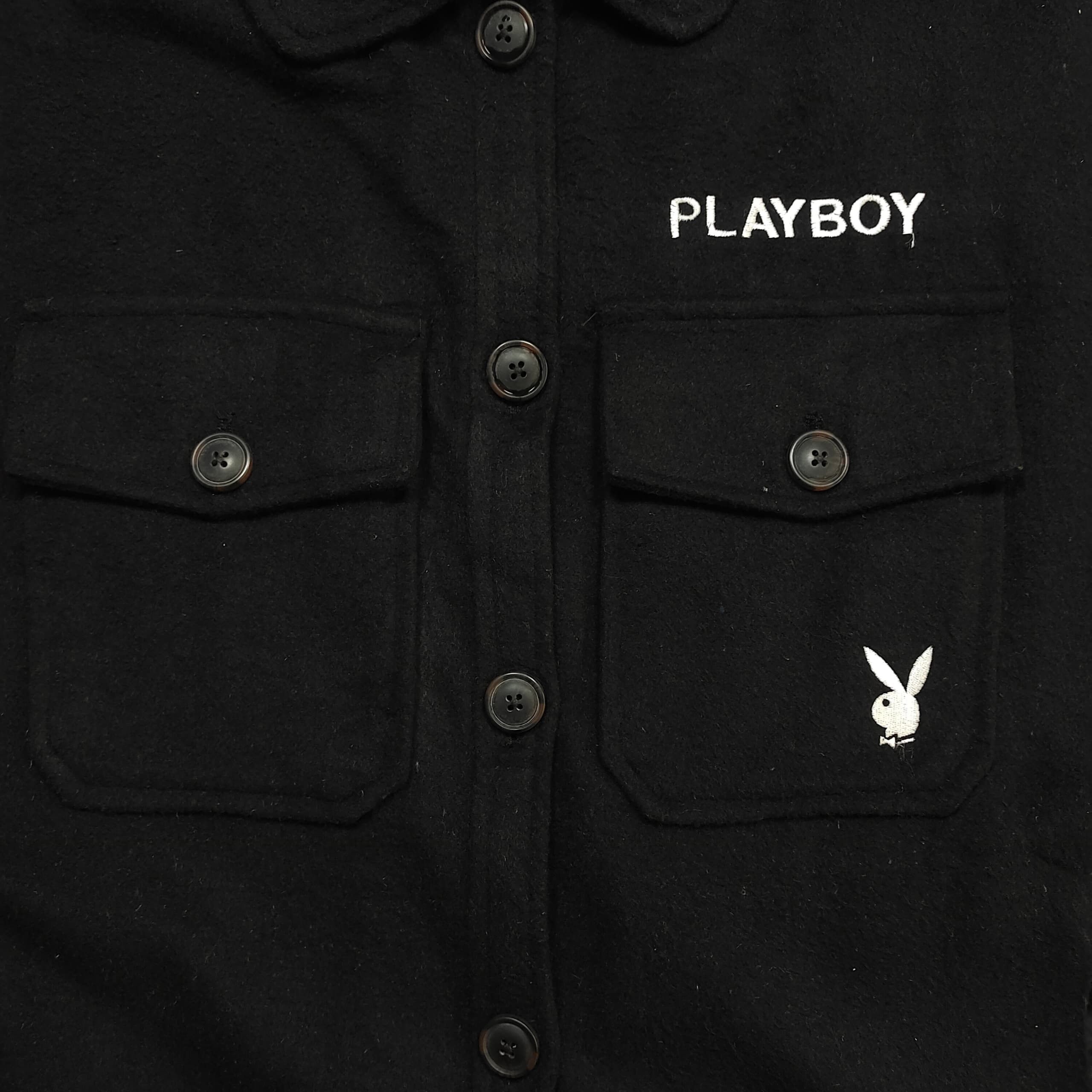 Playboy Playboy Bunny Vintage Black Wool Shacket Jacket (NWT) Size US M / EU 48-50 / 2 - 5 Thumbnail