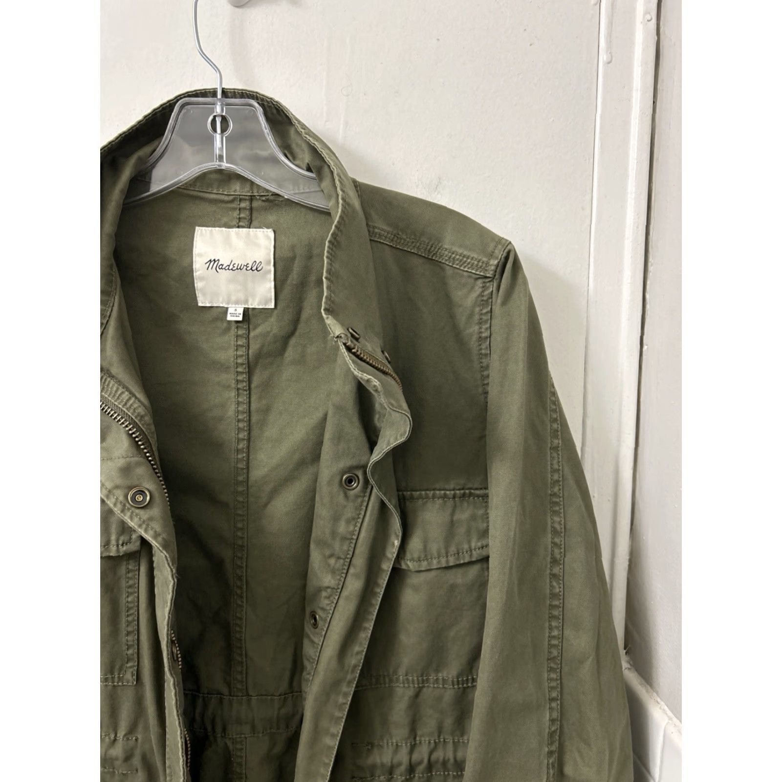 Madewell Madewell Field Jacket Womens S Olive Green Full Zip Military Coat Size S / US 4 / IT 40 - 4 Thumbnail