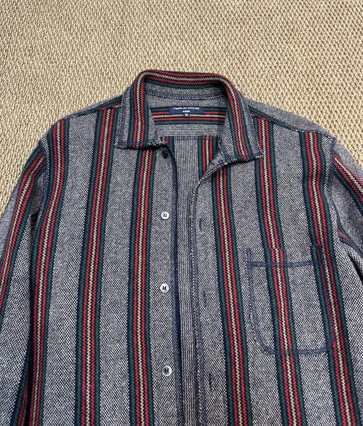 Comme des Garcons Homme Plus Comme des Garçons Homme Plus Striped Wool Shirt K23 Size US M / EU 48-50 / 2 - 4 Thumbnail