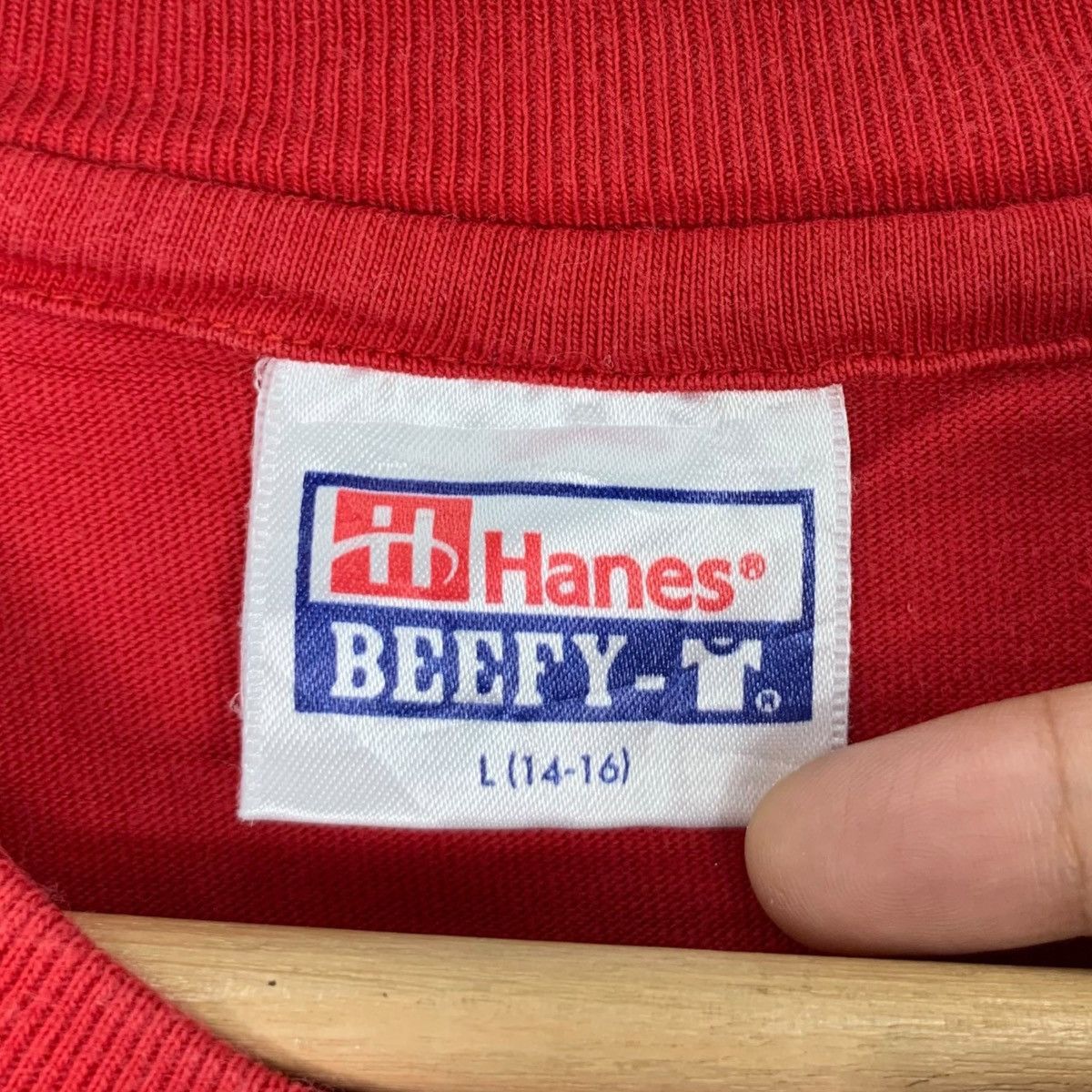 Hanes Vintage SARA LEE JAPAN Collection Minimalist Red Tee Shirt Size L / US 10 / IT 46 - 5 Thumbnail