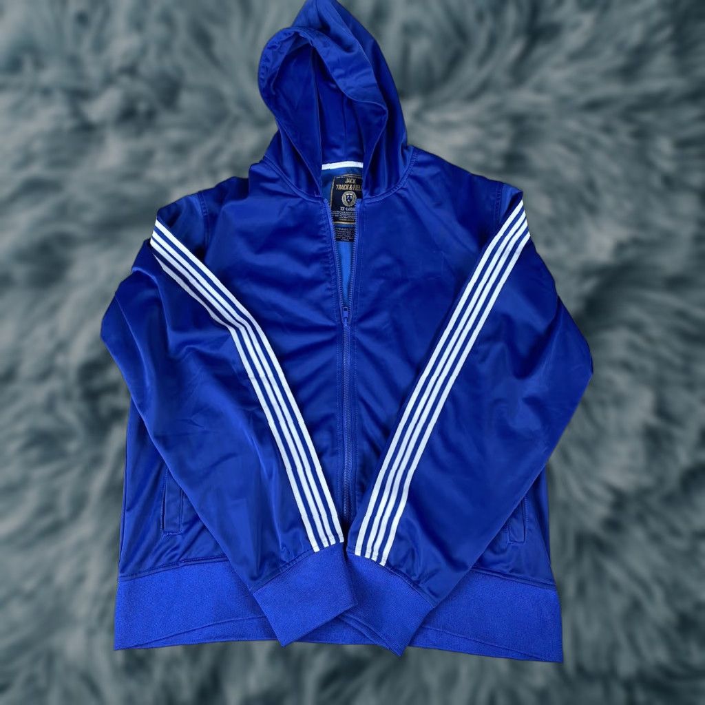 Vintage Jack Track & Field Hoodie Winsbreaker Track Jacket Mens 2XL Blue Size US XXL / EU 58 / 5 - 1 Thumbnail